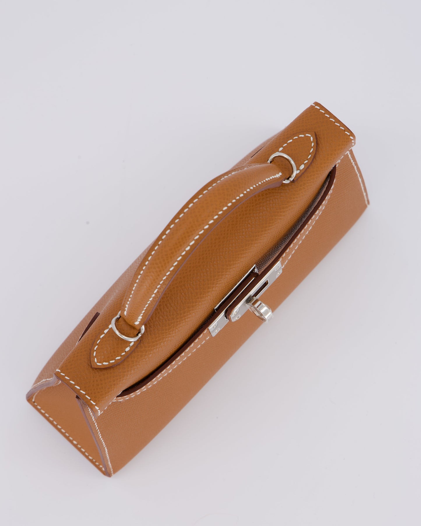 *NEW STAMP* Hermes Mini Kelly II 20 Bag in Gold Epsom Leather with Palladium Hardware