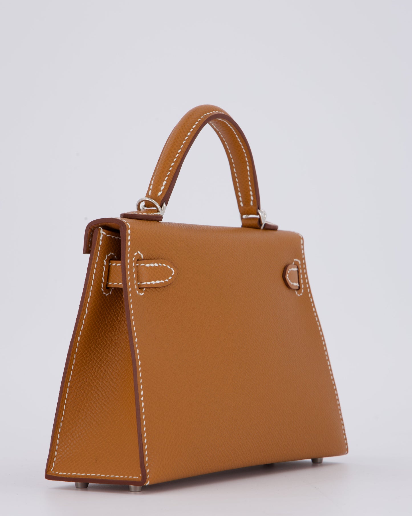 *NEW STAMP* Hermes Mini Kelly II 20 Bag in Gold Epsom Leather with Palladium Hardware
