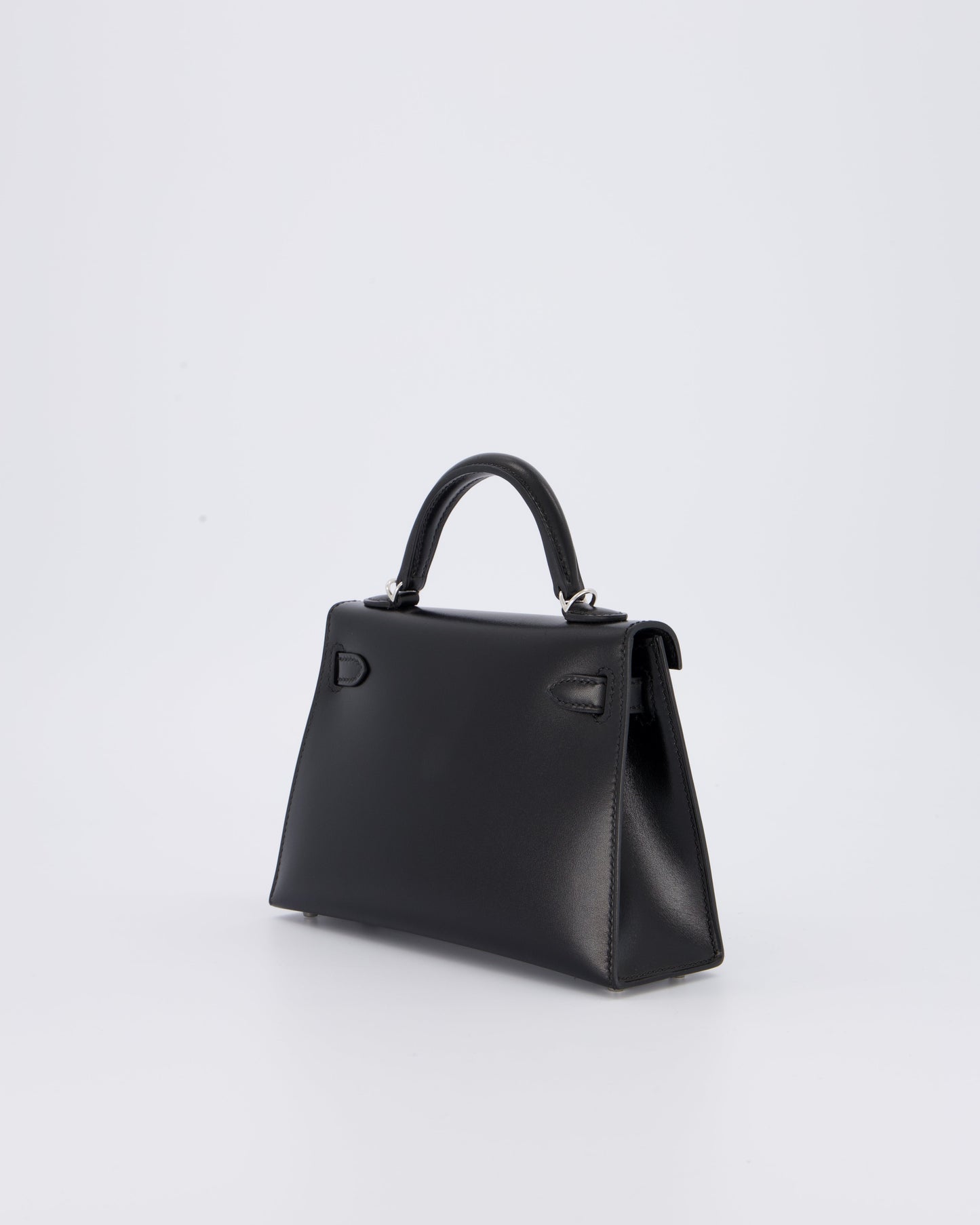 *SUPER RARE & HOT* Hermes Mini Kelly II 20 Clouté Bag in Noir Box Calf Leather with Palladium Hardware & Studs