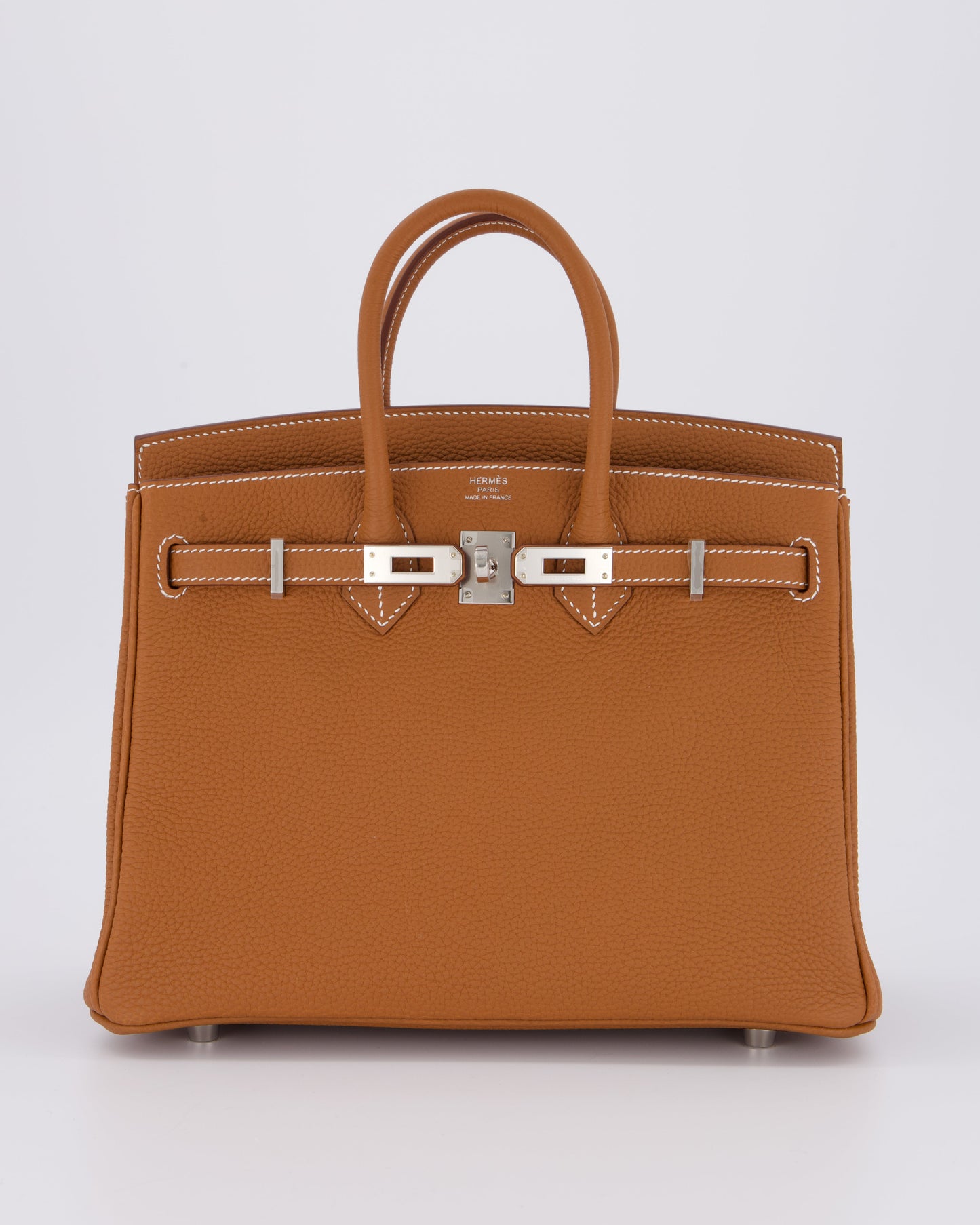 Hermes Birkin 25 Retourne Gold Togo Leather with Palladium Hardware