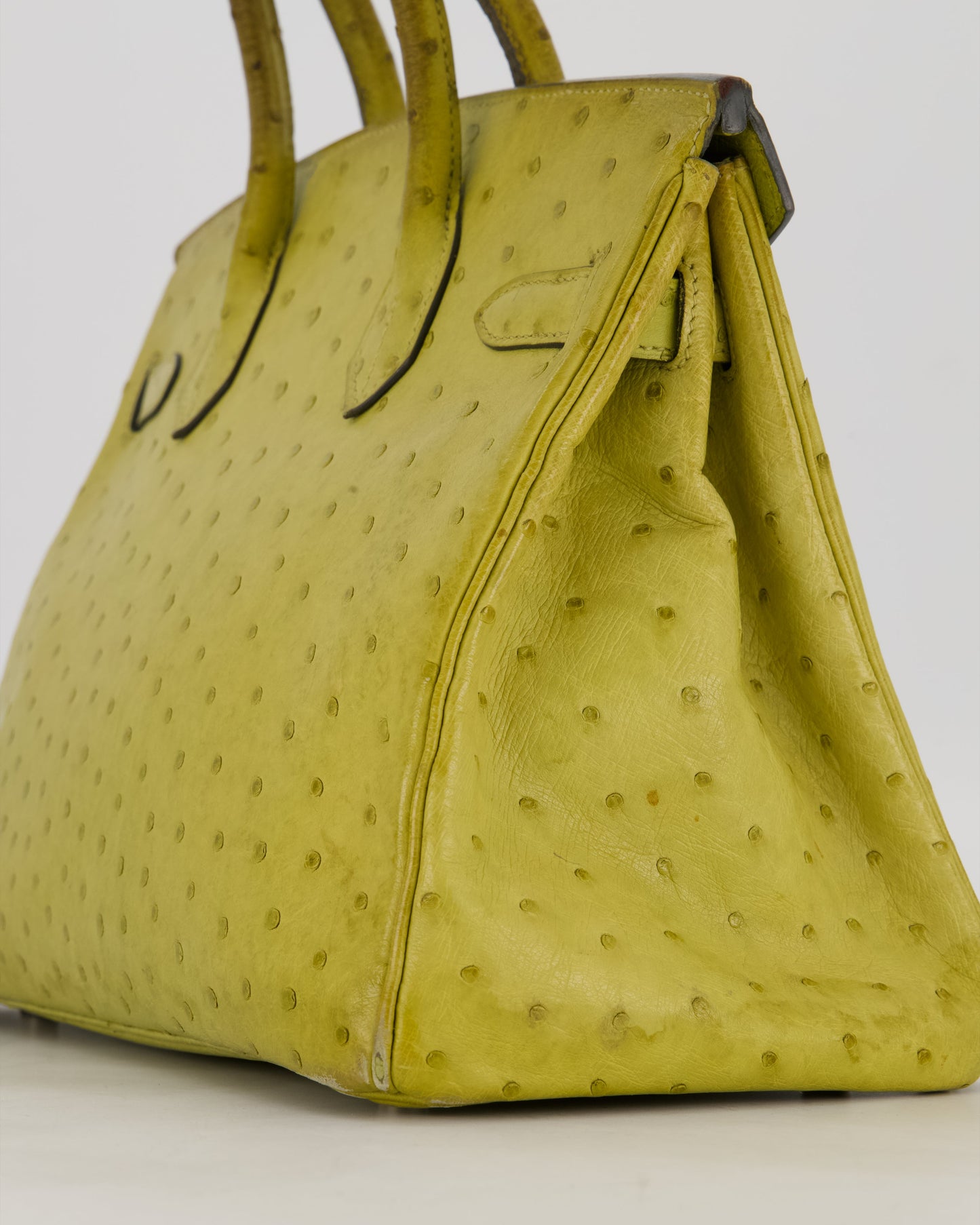Hermes Birkin 30 Retourne Bag in Vert Anis Ostrich Leather with Palladium Hardware