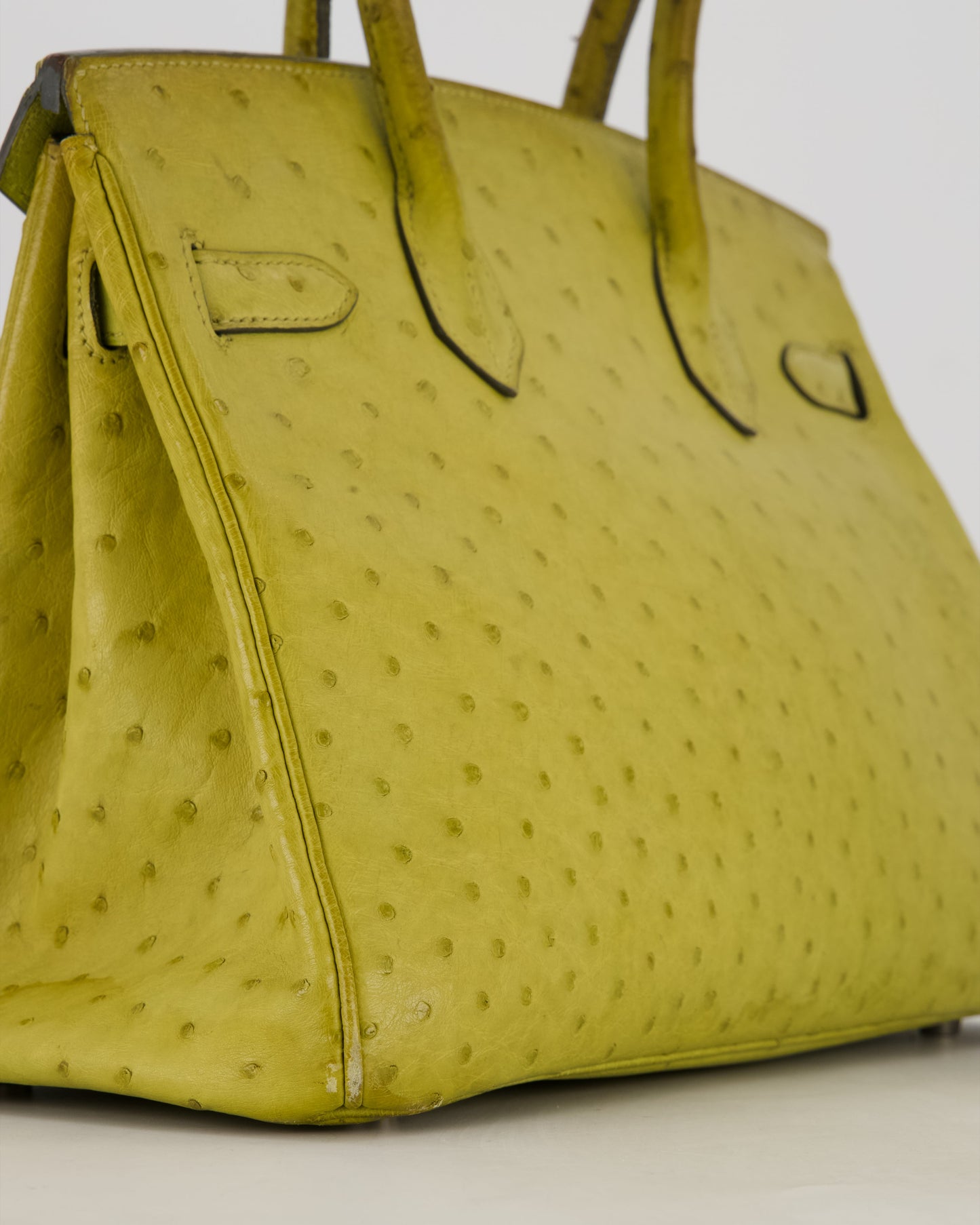 Hermes Birkin 30 Retourne Bag in Vert Anis Ostrich Leather with Palladium Hardware