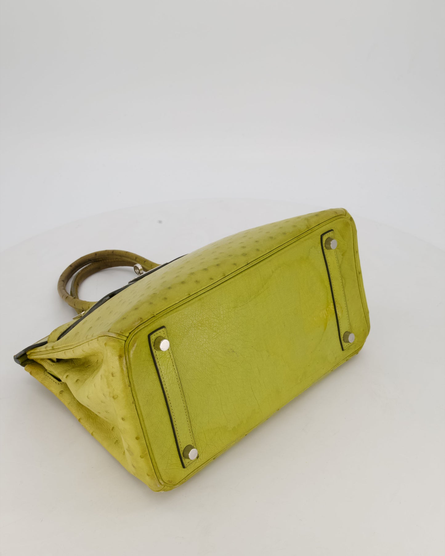 Hermes Birkin 30 Retourne Bag in Vert Anis Ostrich Leather with Palladium Hardware
