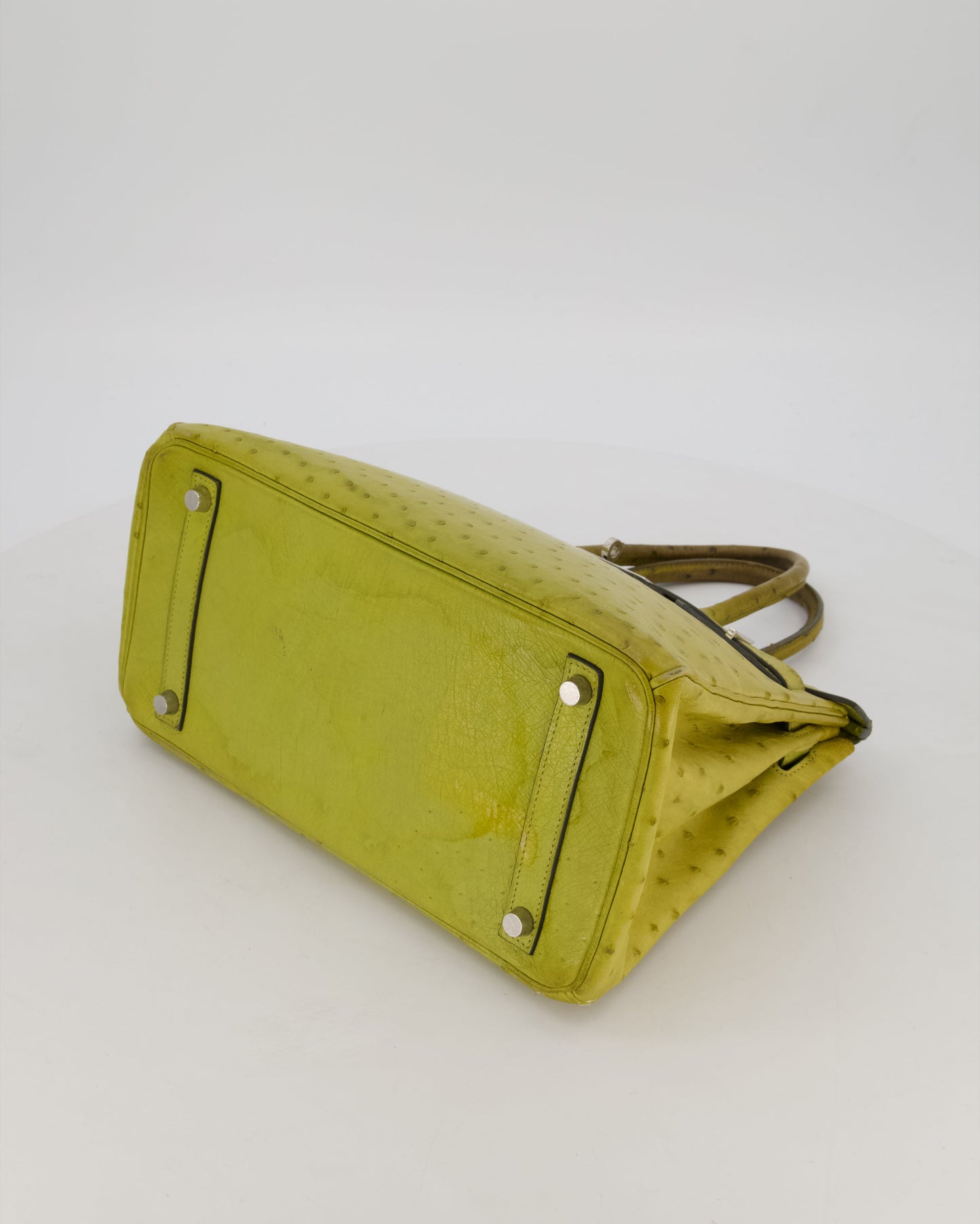 Hermes Birkin 30 Retourne Bag in Vert Anis Ostrich Leather with Palladium Hardware