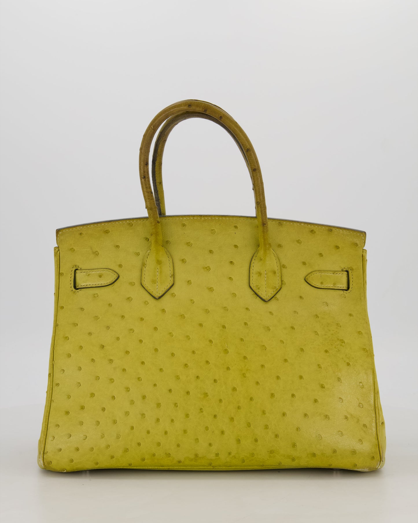 Hermes Birkin 30 Retourne Bag in Vert Anis Ostrich Leather with Palladium Hardware