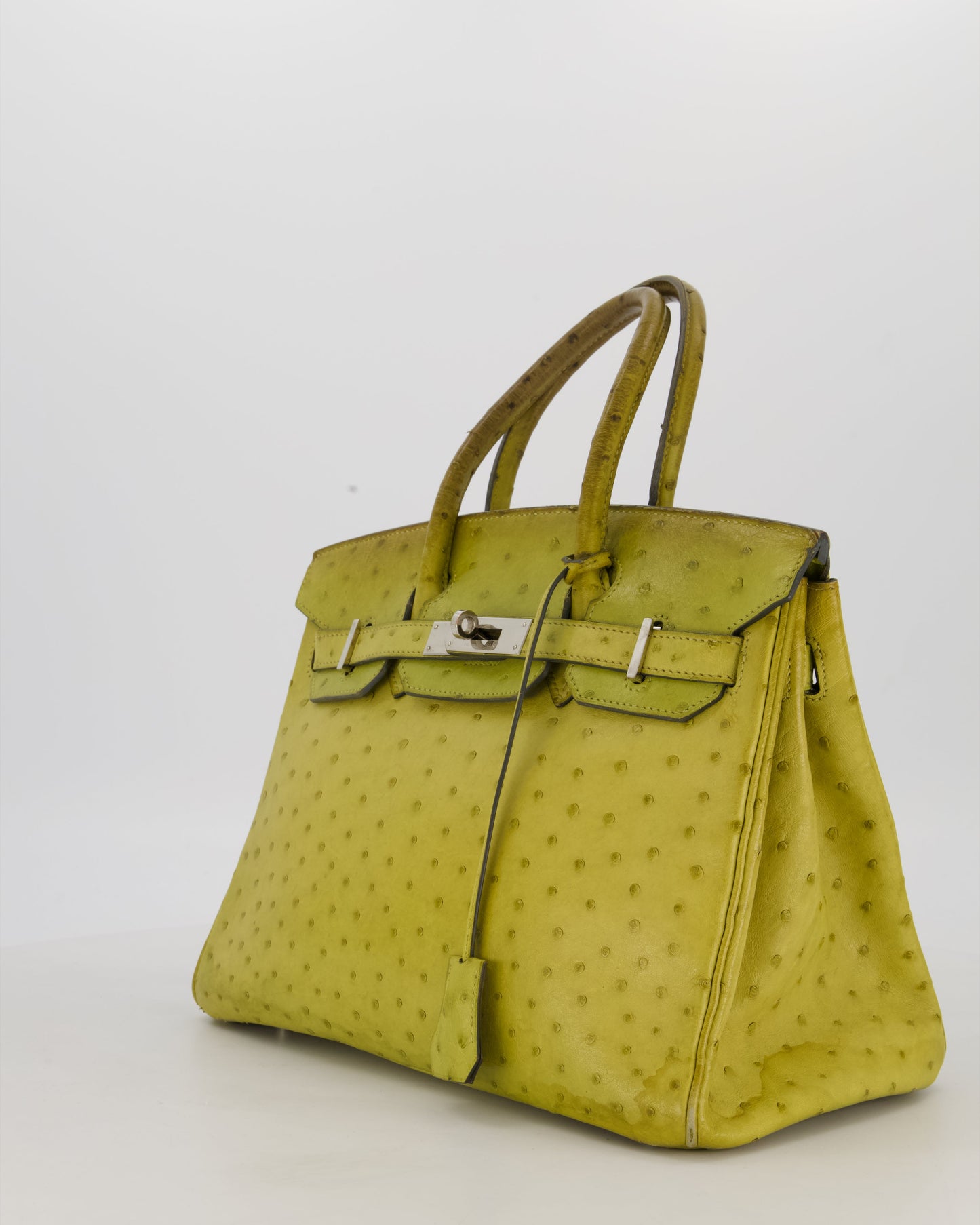 Hermes Birkin 30 Retourne Bag in Vert Anis Ostrich Leather with Palladium Hardware