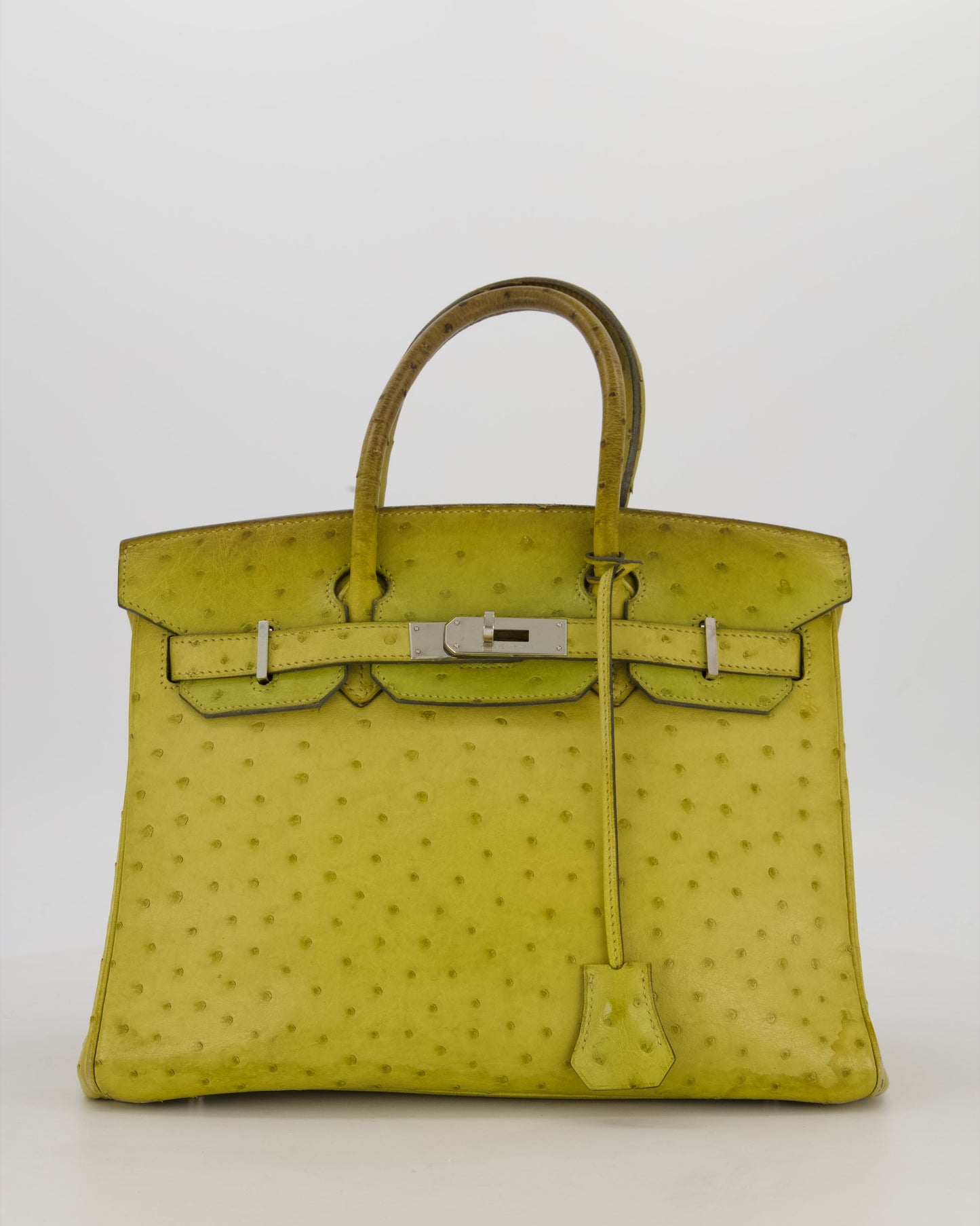 Hermes Birkin 30 Retourne Bag in Vert Anis Ostrich Leather with Palladium Hardware