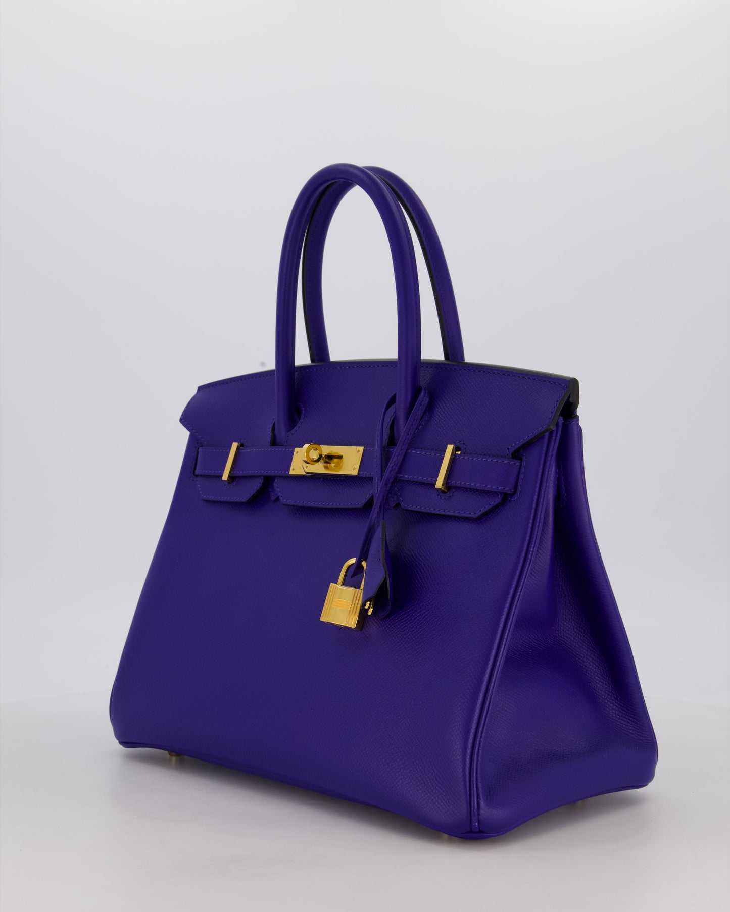 Hermes Birkin 30 Retourne Bag in Bleu Electrique Epsom Leather with Gold Hardware