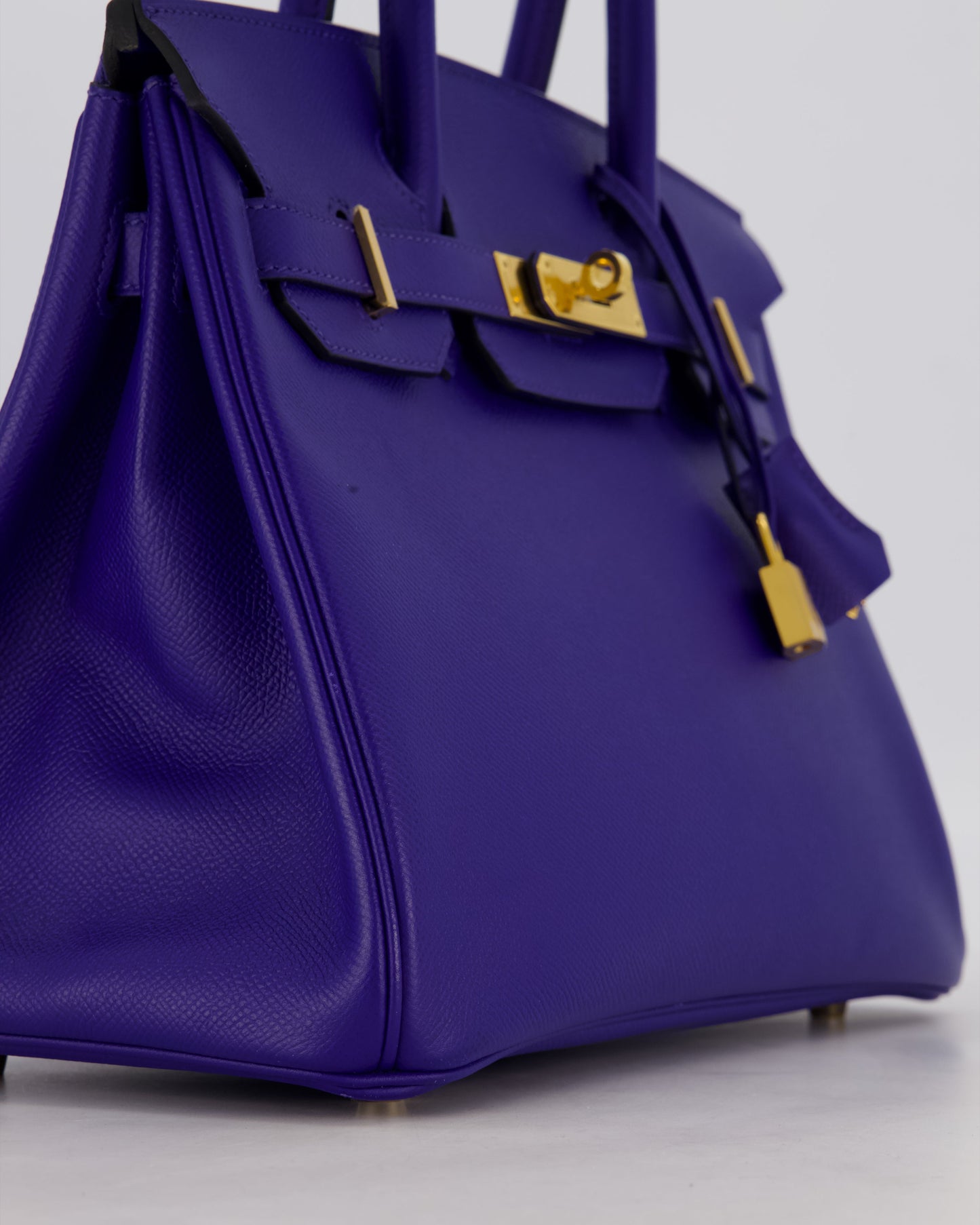 Hermes Birkin 30 Retourne Bag in Bleu Electrique Epsom Leather with Gold Hardware