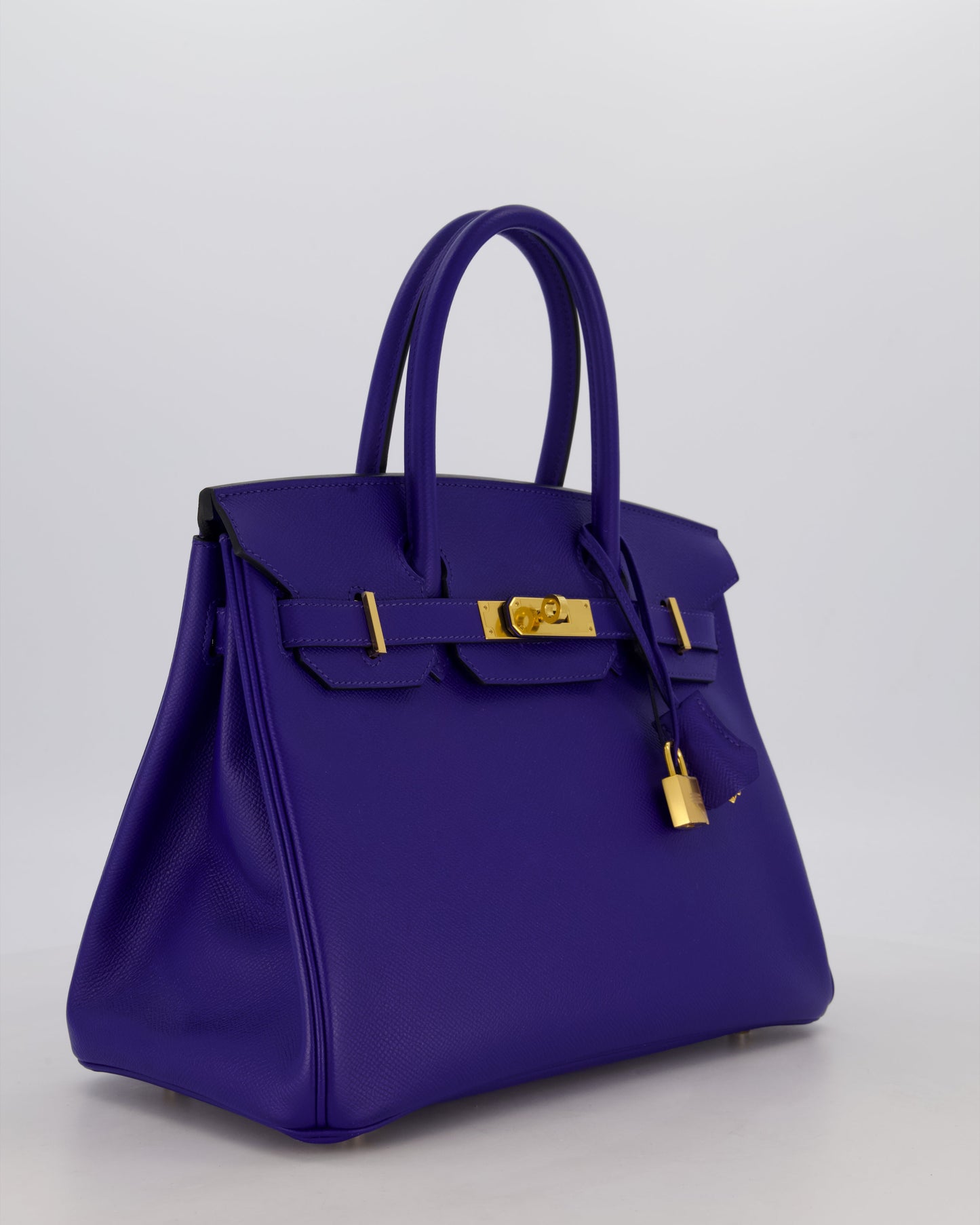 Hermes Birkin 30 Retourne Bag in Bleu Electrique Epsom Leather with Gold Hardware