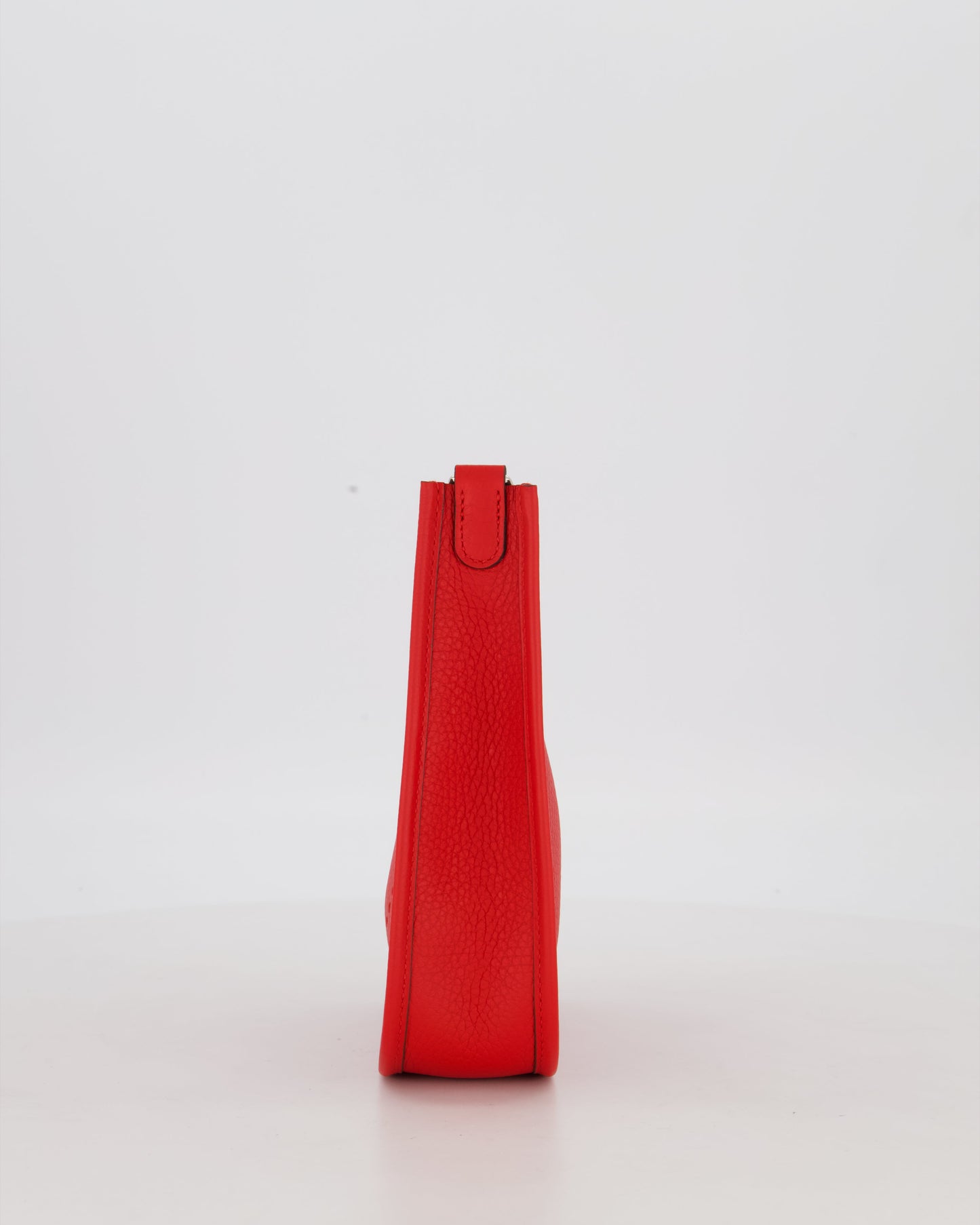 Hermes Mini Evelyne Bag in Rouge Radieux Clemence Leather with Palladium Hardware
