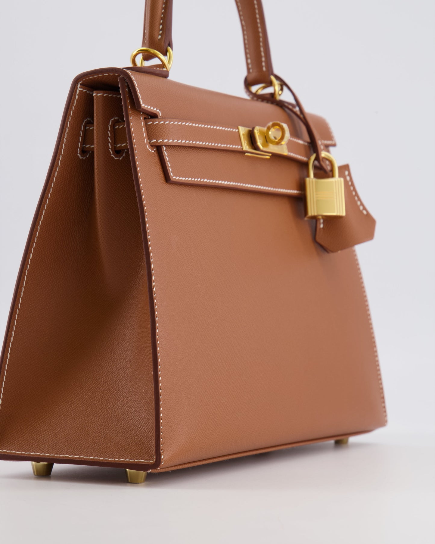 Hermes Kelly 25 II Sellier Bag in Gold Madame Leather with Gold Hardware