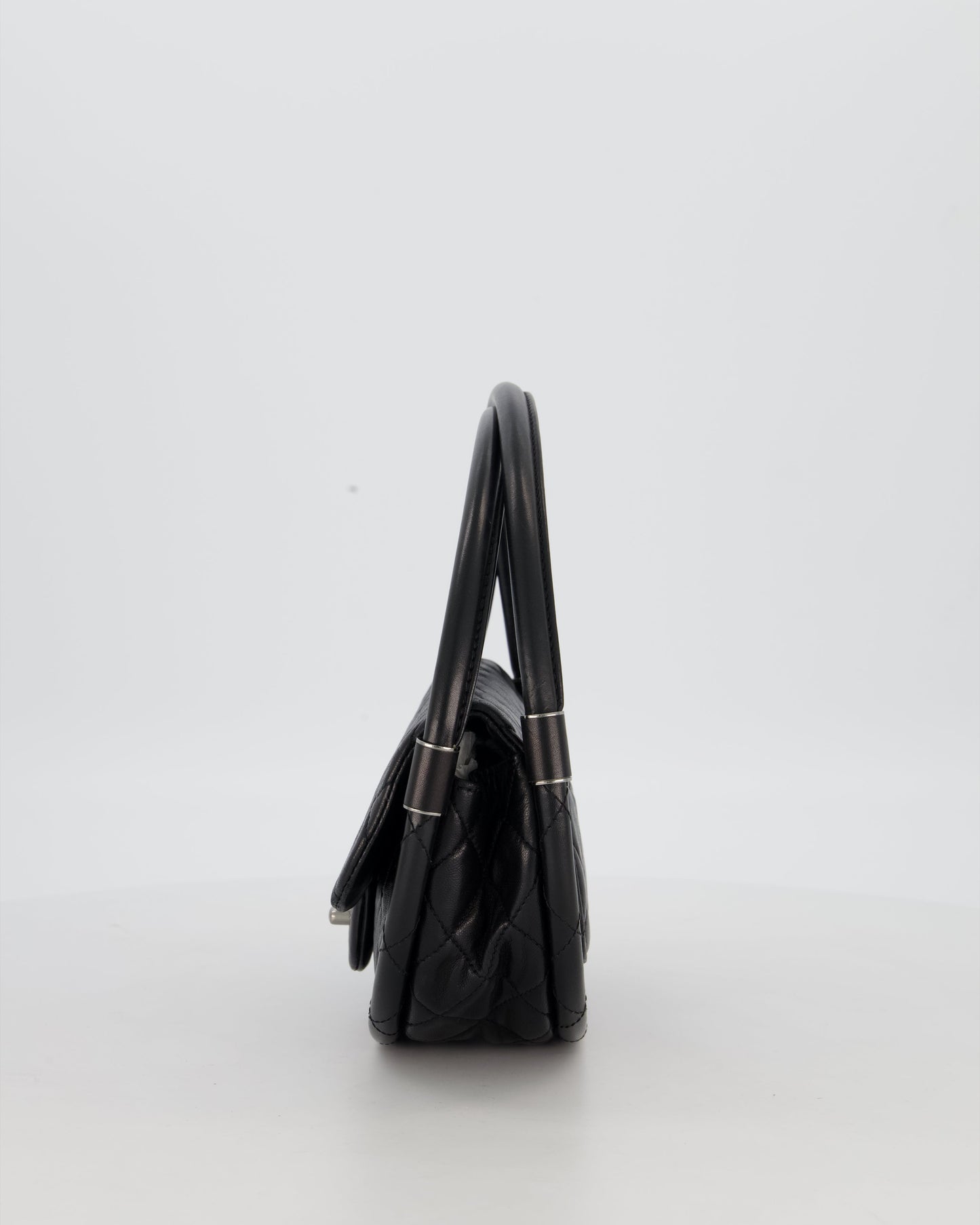 Chanel Black Hula Hoop Bag in Lambskin with Silver Hardware