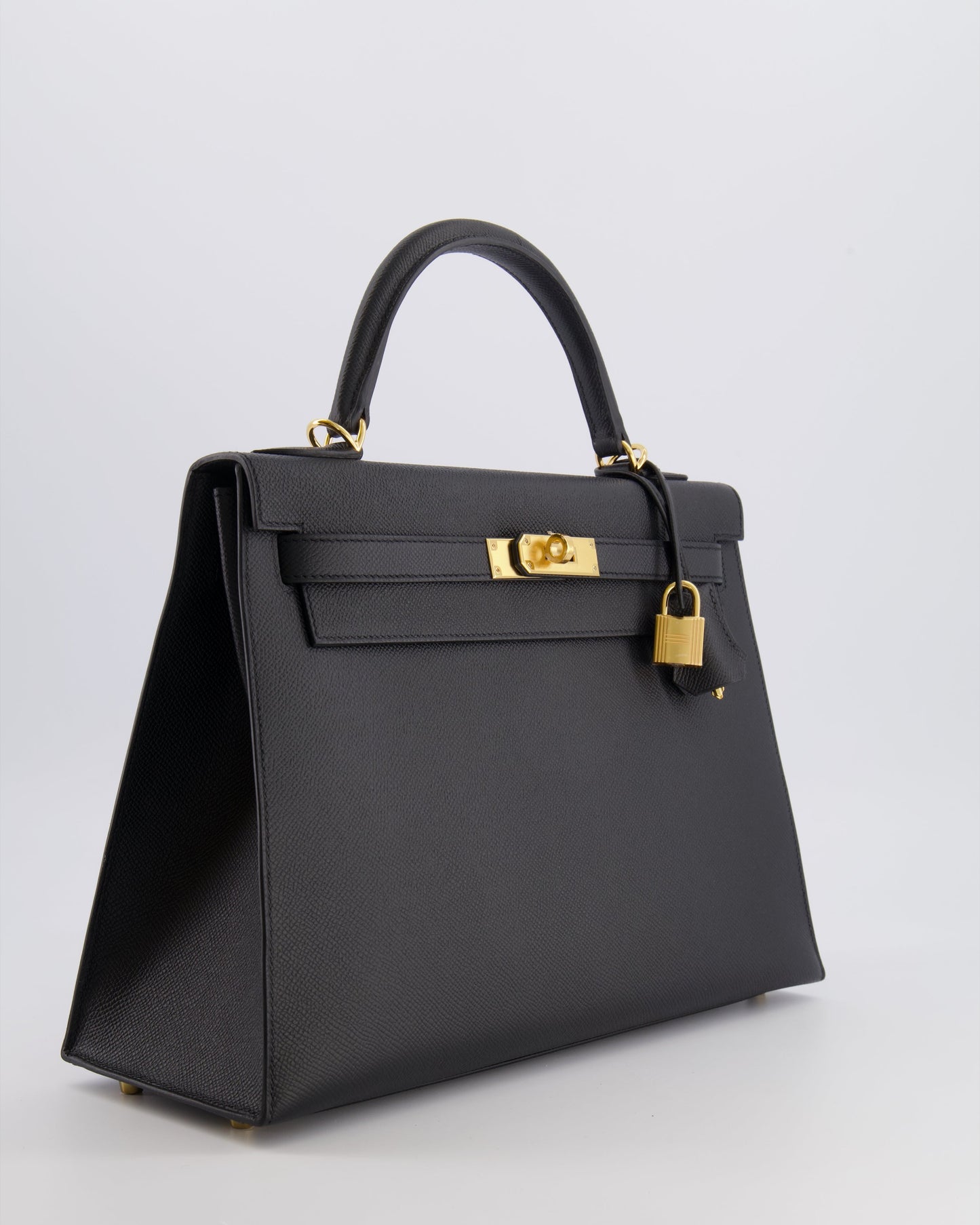 Hermes Kelly 32 Sellier Bag in Noir Epsom Leather with Gold Hardware