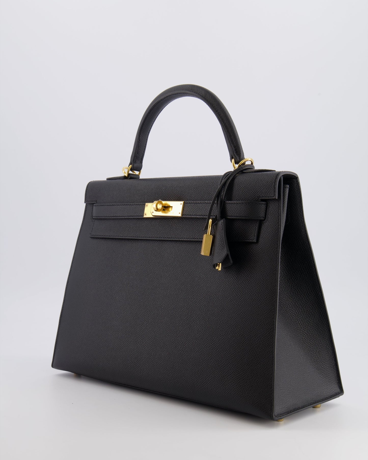 Hermes Kelly 32 Sellier Bag in Noir Epsom Leather with Gold Hardware