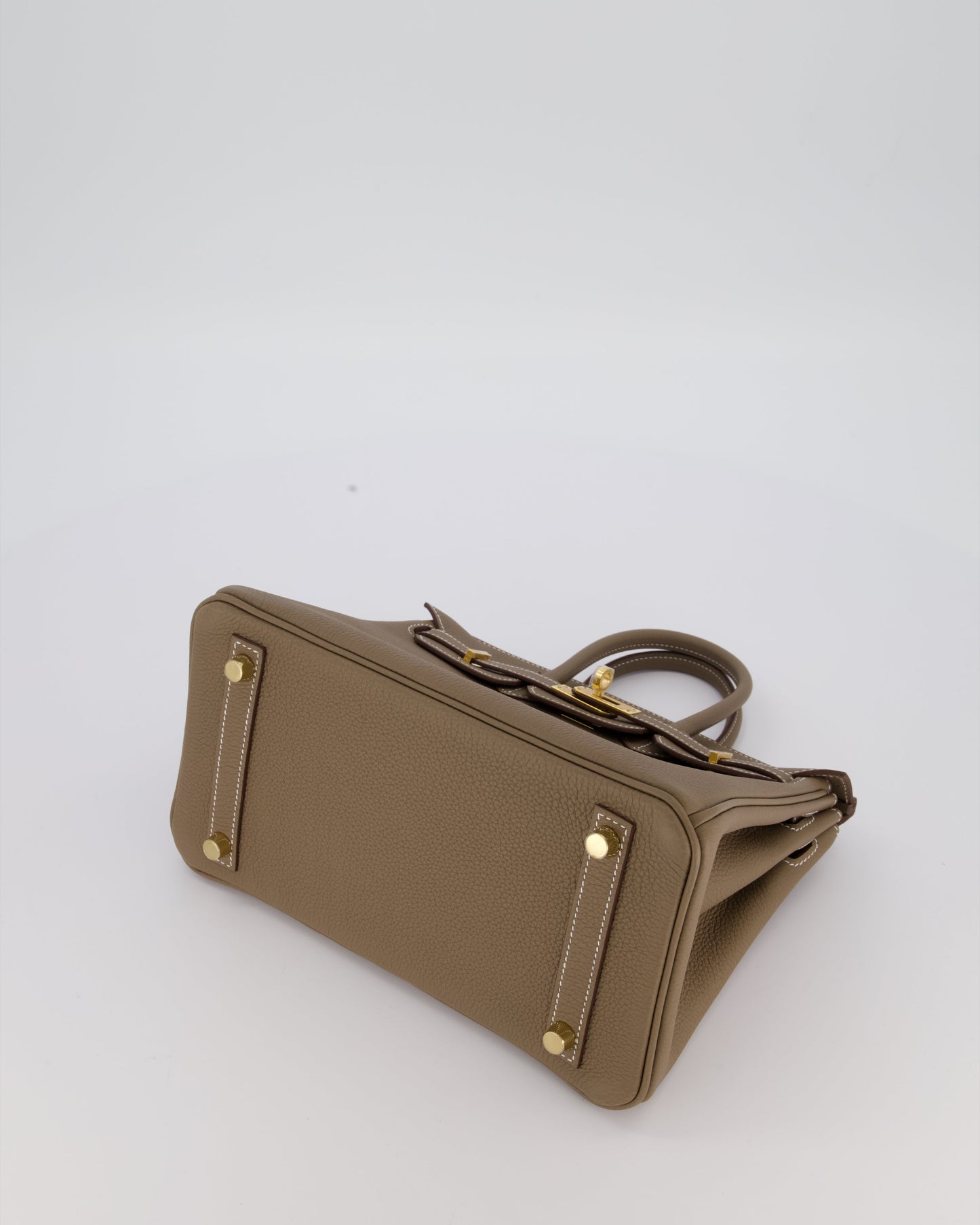 Hermes Birkin 25 Retourne Bag in Etoupe Togo Leather with Gold Hardware