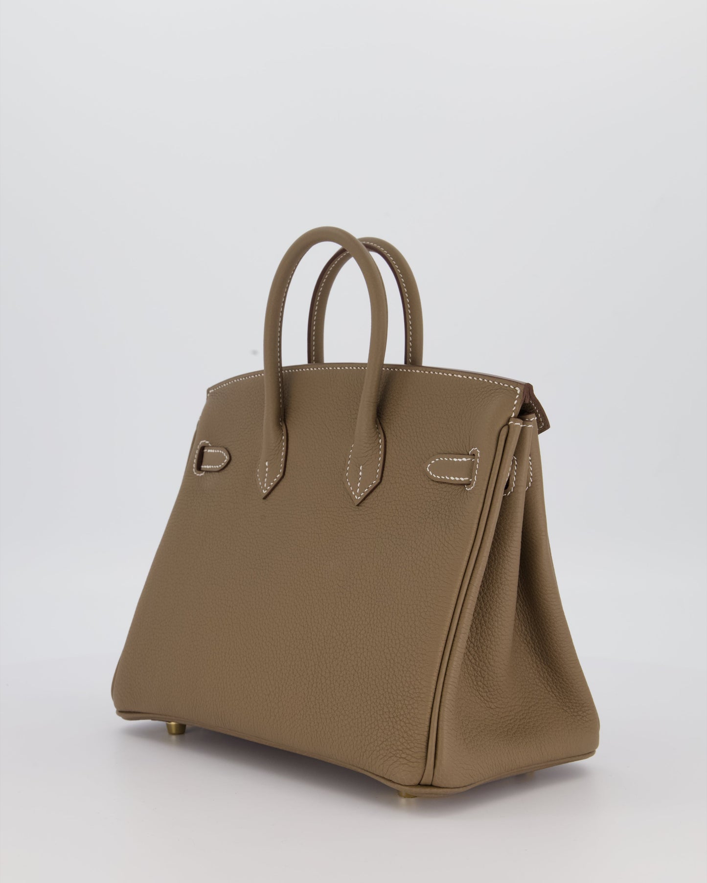 Hermes Birkin 25 Retourne Bag in Etoupe Togo Leather with Gold Hardware