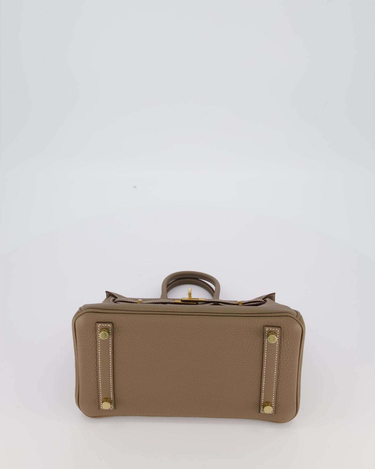 Hermes Birkin 25 Retourne Bag in Etoupe Togo Leather with Gold Hardware