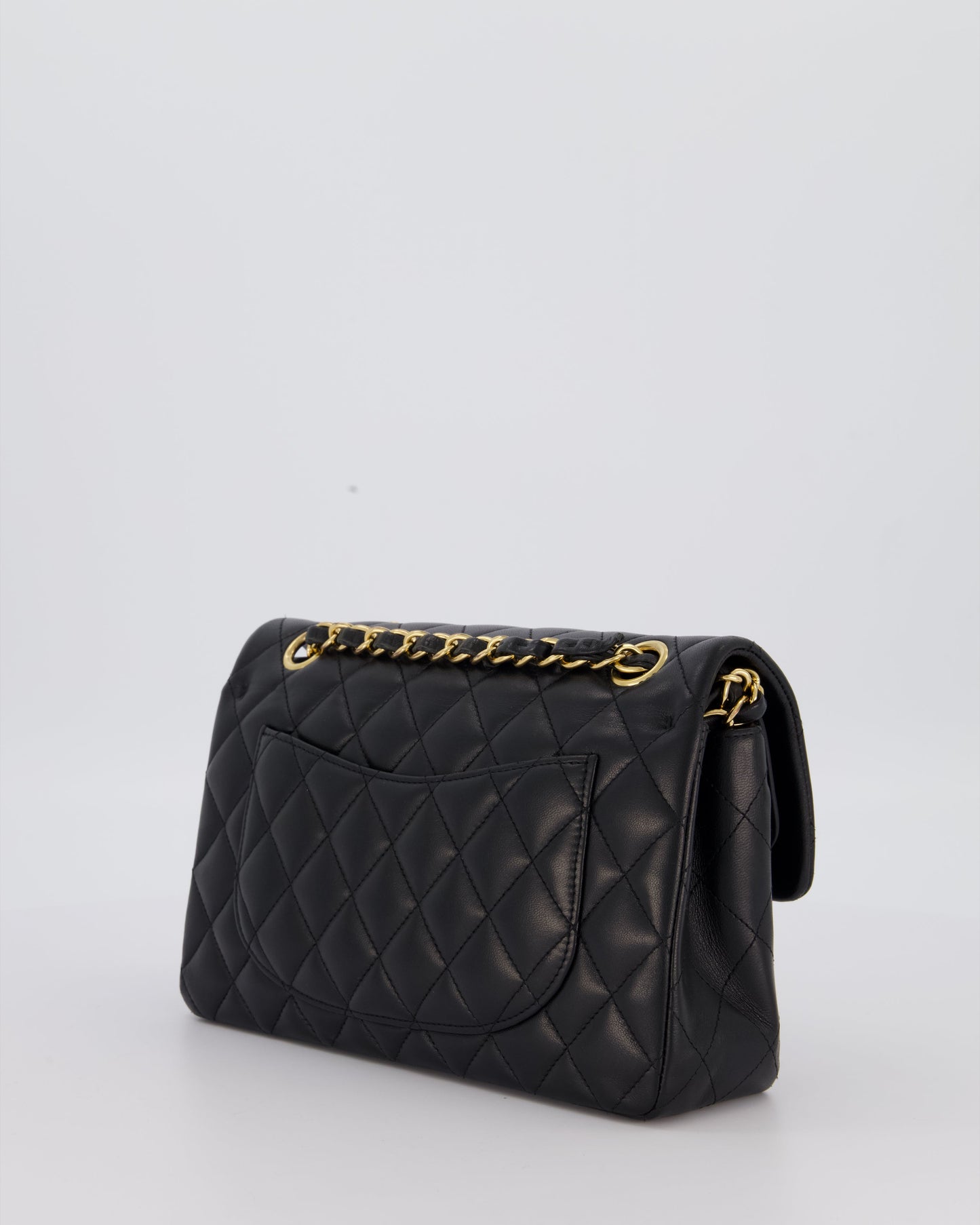 Chanel Black Small Classic Double Flap Bag in Lambskin Leather with Gold Hardware