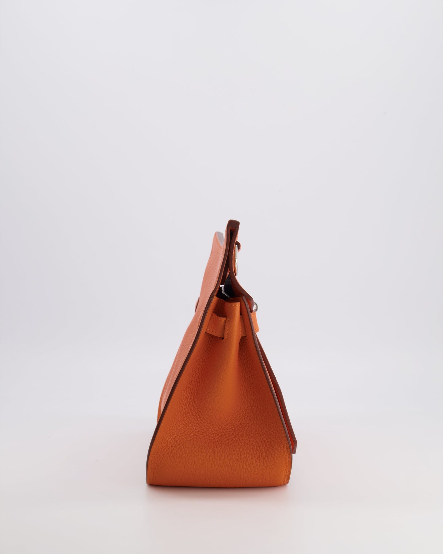 Hermes Jypsiere 28 Bag in Orange Clemence Leather with Palladium Hardware