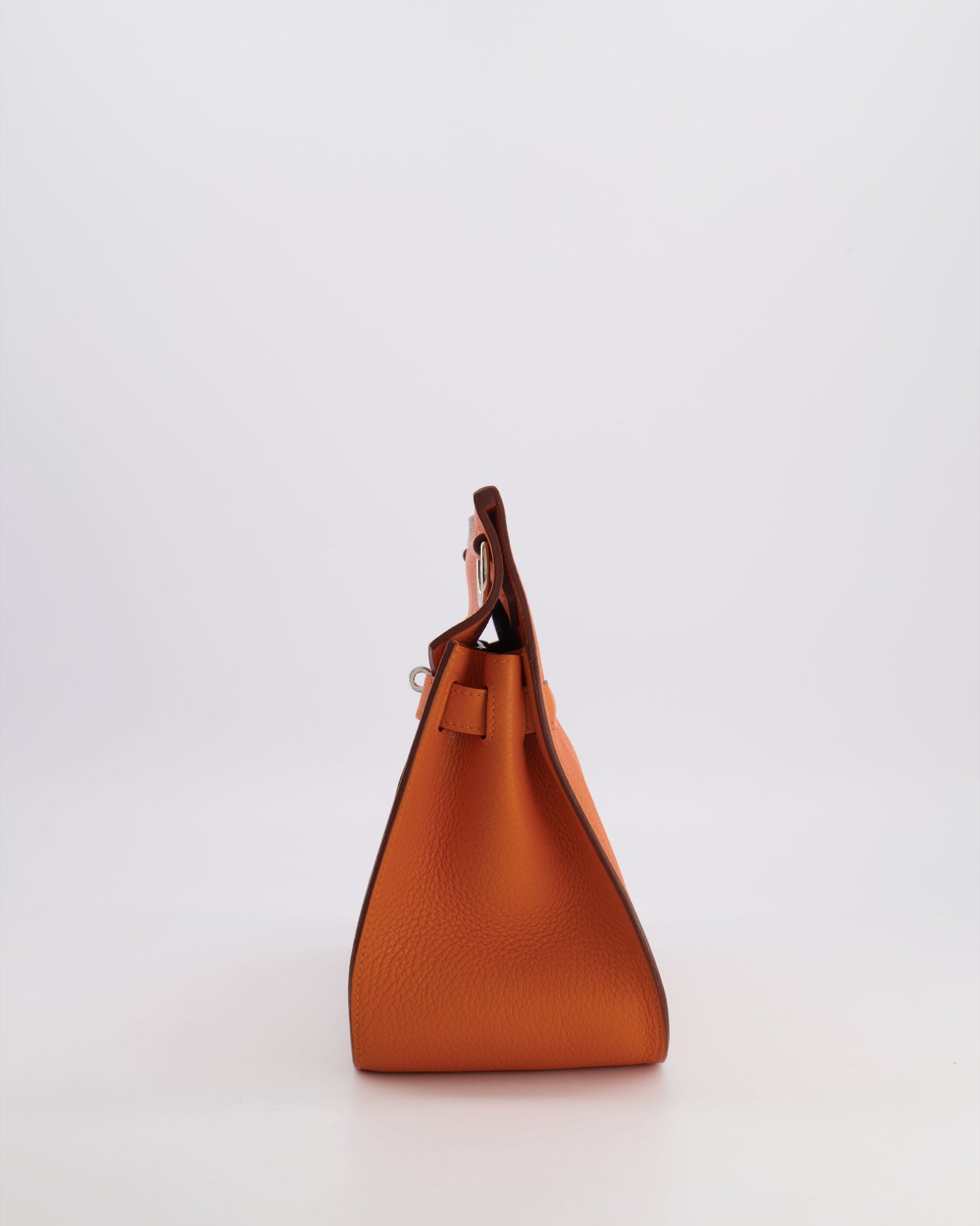 Hermes Jypsiere 28 Bag in Orange Clemence Leather with Palladium Hardware