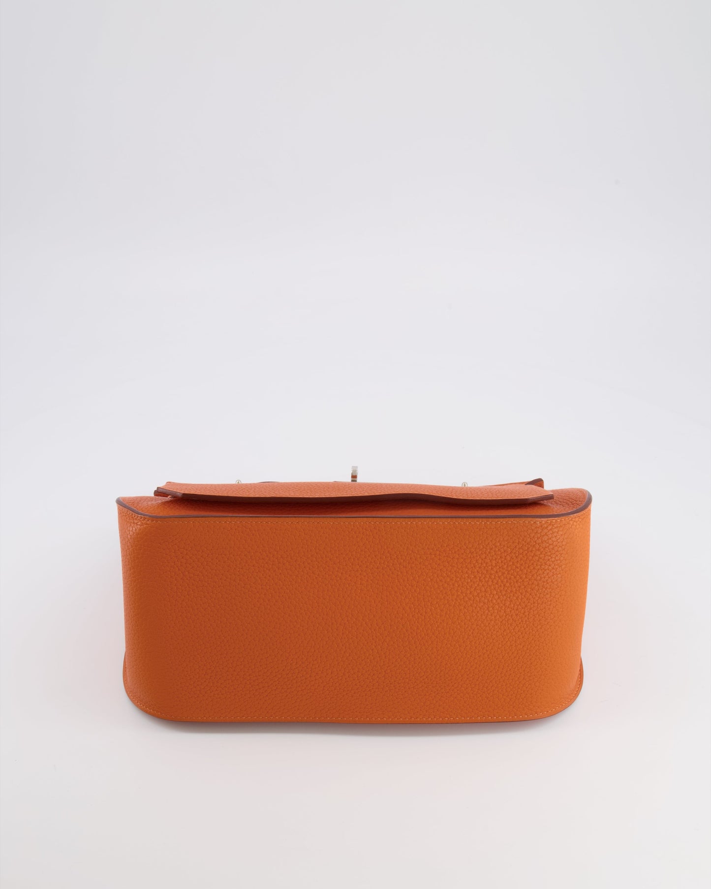 Hermes Jypsiere 28 Bag in Orange Clemence Leather with Palladium Hardware