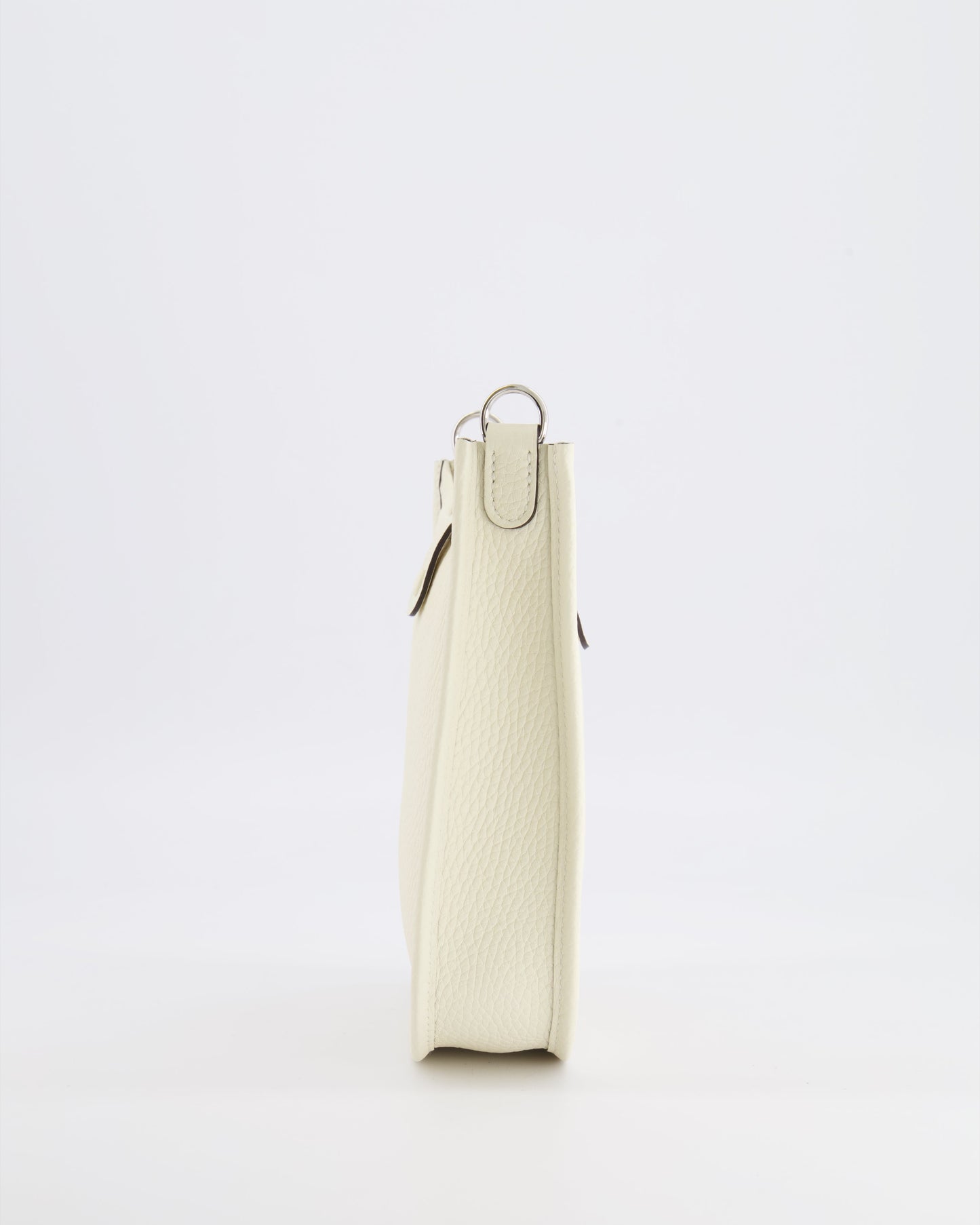 Hermes Mini Evelyne Amazone Bag in Cream Clemence Leather with Palladium Hardware