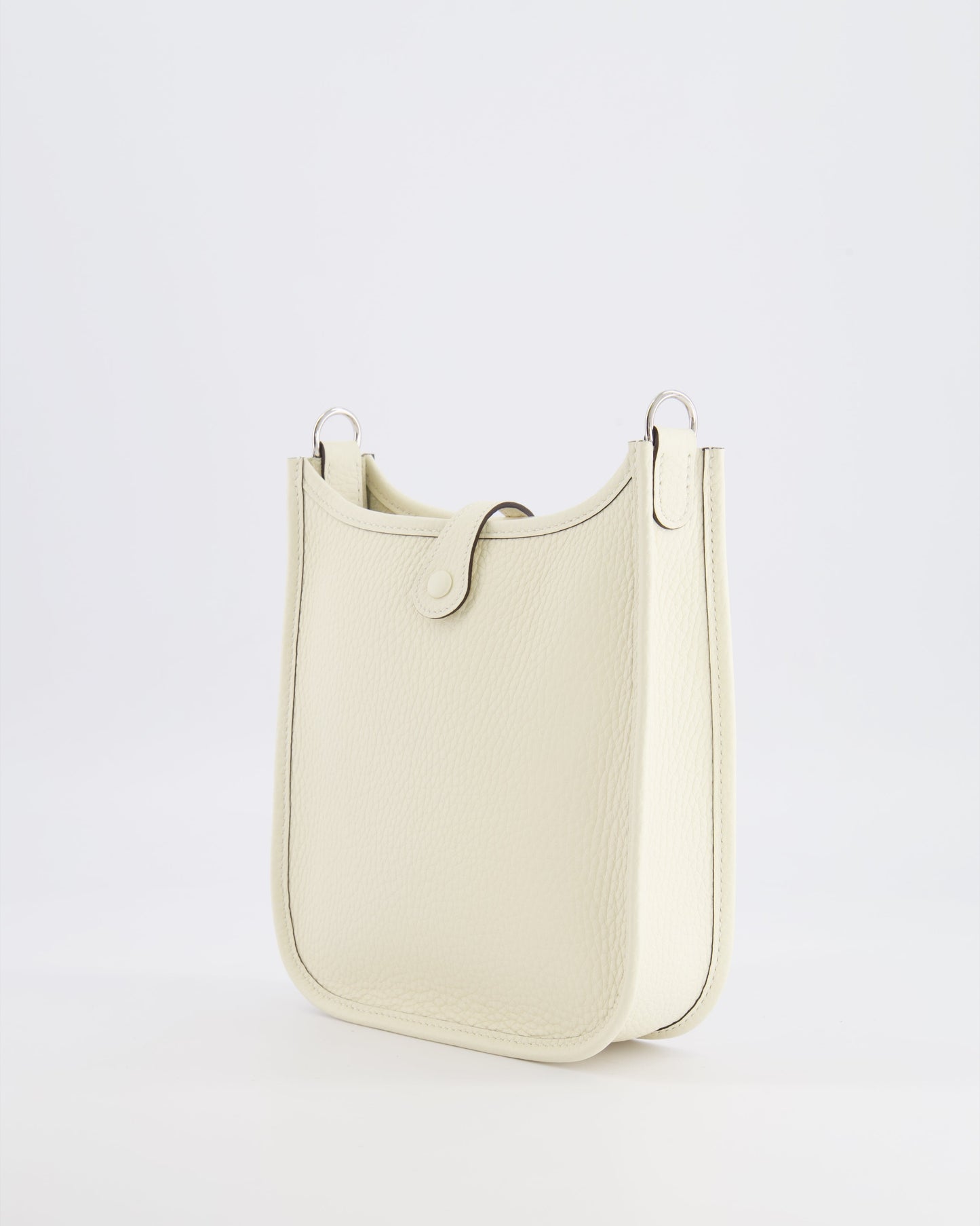 Hermes Mini Evelyne Amazone Bag in Cream Clemence Leather with Palladium Hardware