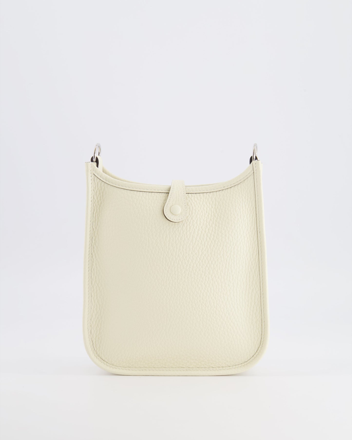 Hermes Mini Evelyne Amazone Bag in Cream Clemence Leather with Palladium Hardware