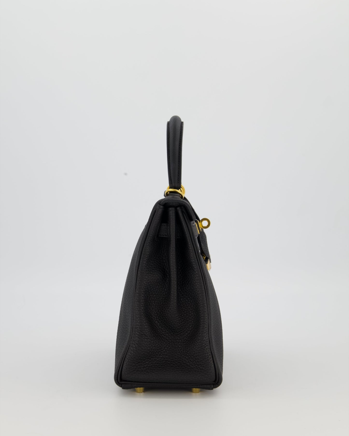 Hermes Kelly 25 Retourne Bag in Noir Togo Leather with Gold Hardware