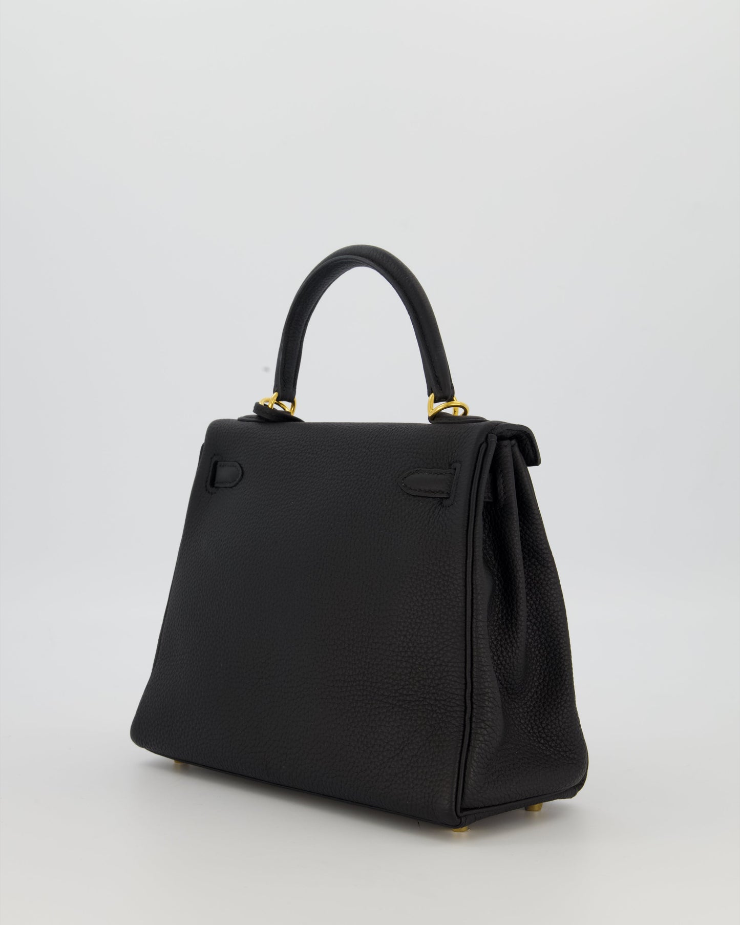 Hermes Kelly 25 Retourne Bag in Noir Togo Leather with Gold Hardware