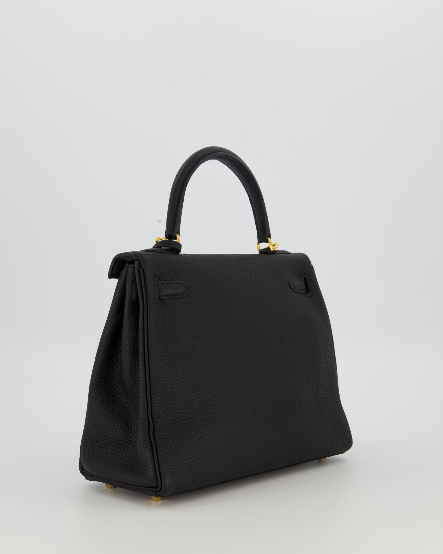 Hermes Kelly 25 Retourne Bag in Noir Togo Leather with Gold Hardware