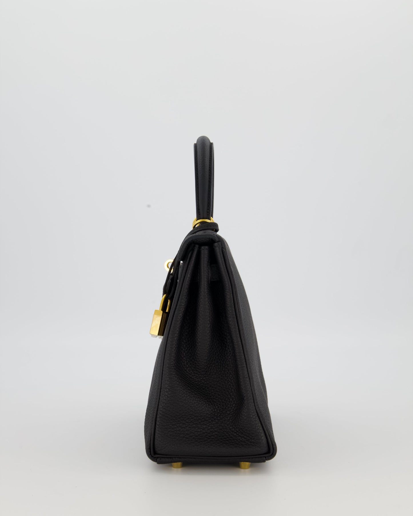 Hermes Kelly 25 Retourne Bag in Noir Togo Leather with Gold Hardware