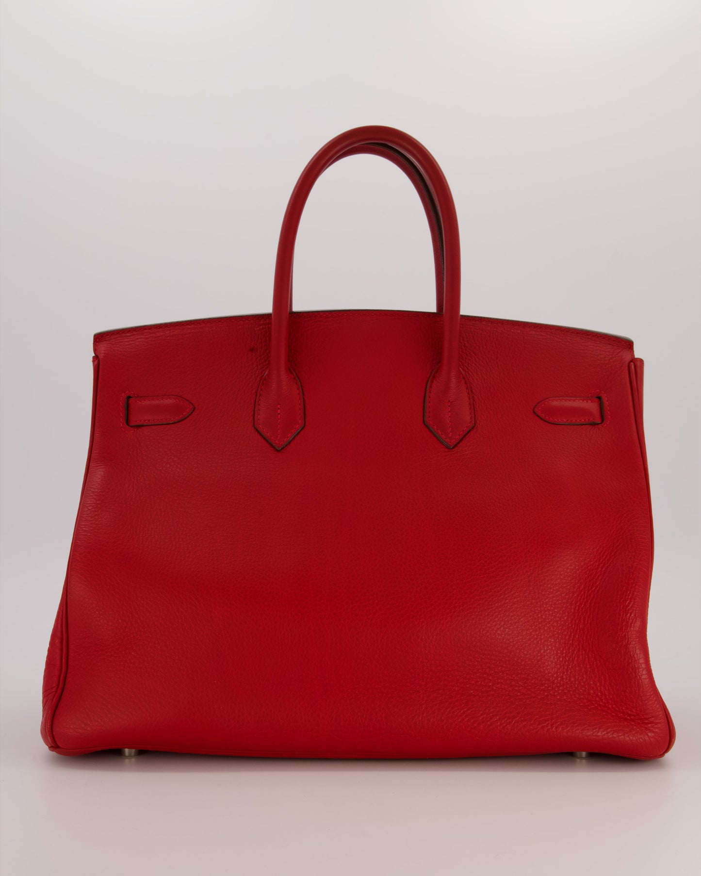 Hermes Birkin 35 Bag in Rouge Vif Togo Leather with Palladium Hardware
