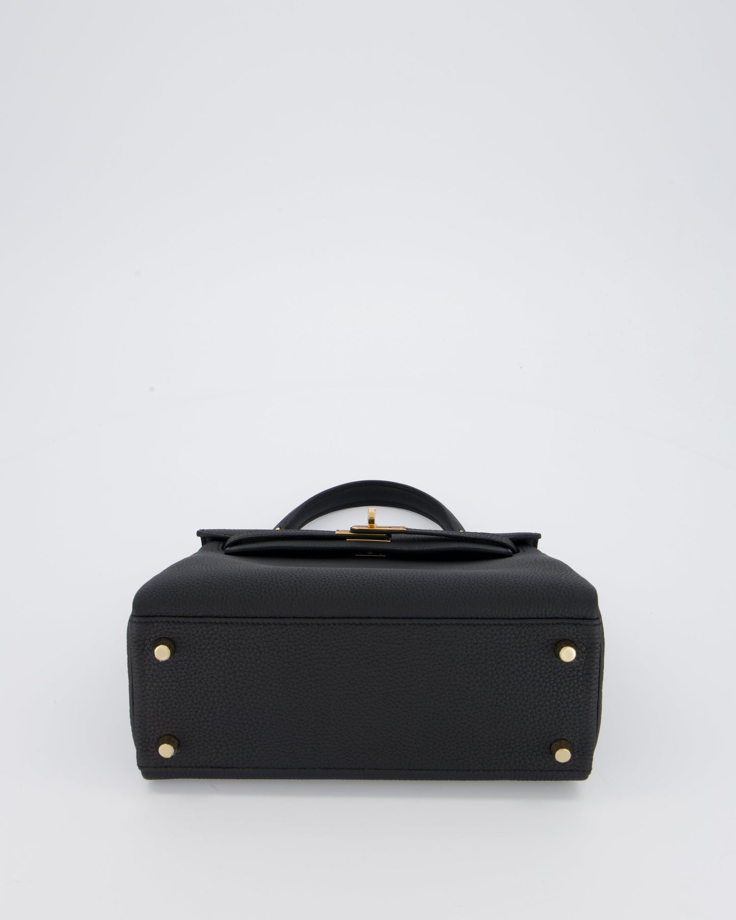 Hermes Kelly 25 Retourne Bag in Noir Togo Leather with Gold Hardware