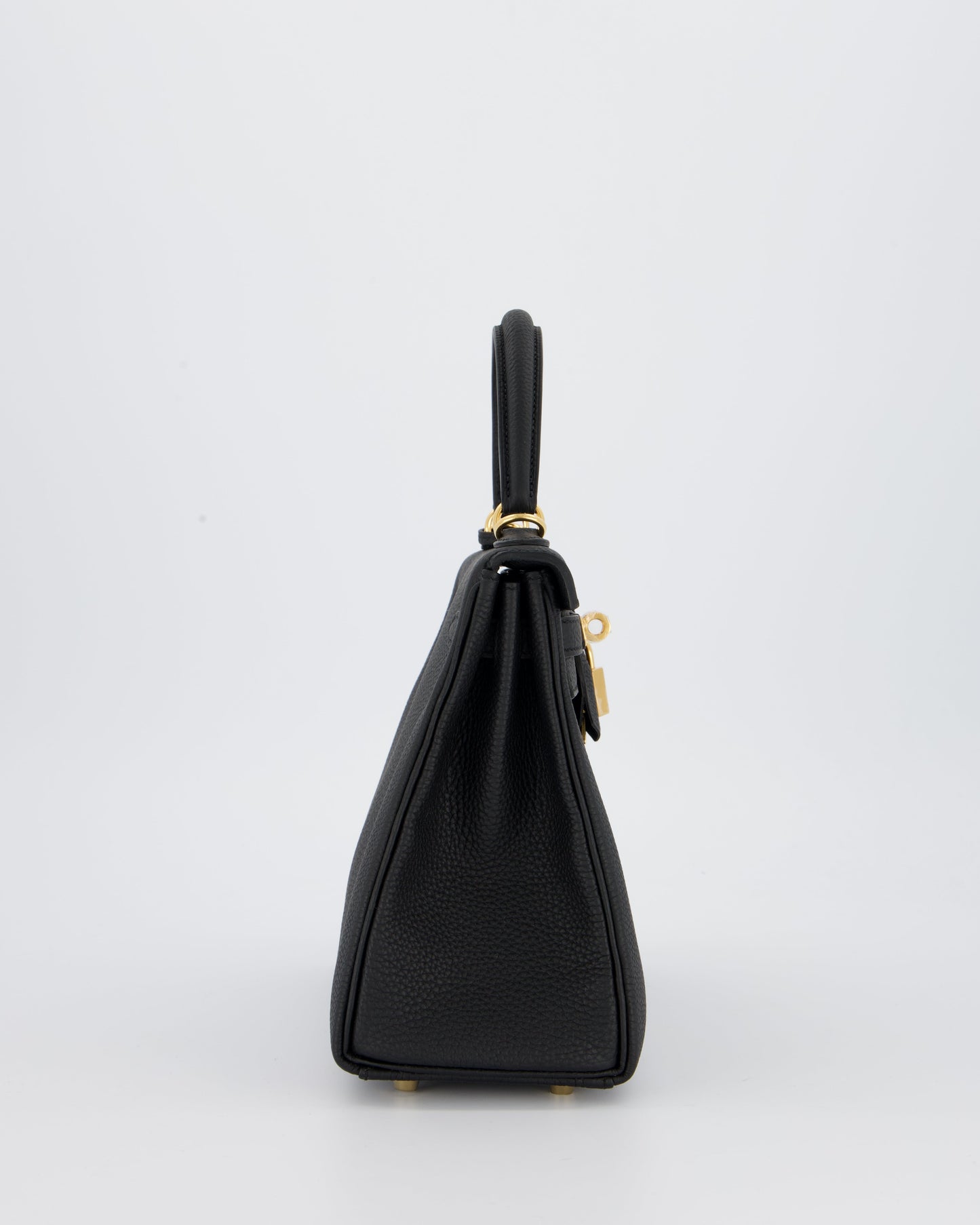 Hermes Kelly 25 Retourne Bag in Noir Togo Leather and Gold Hardware