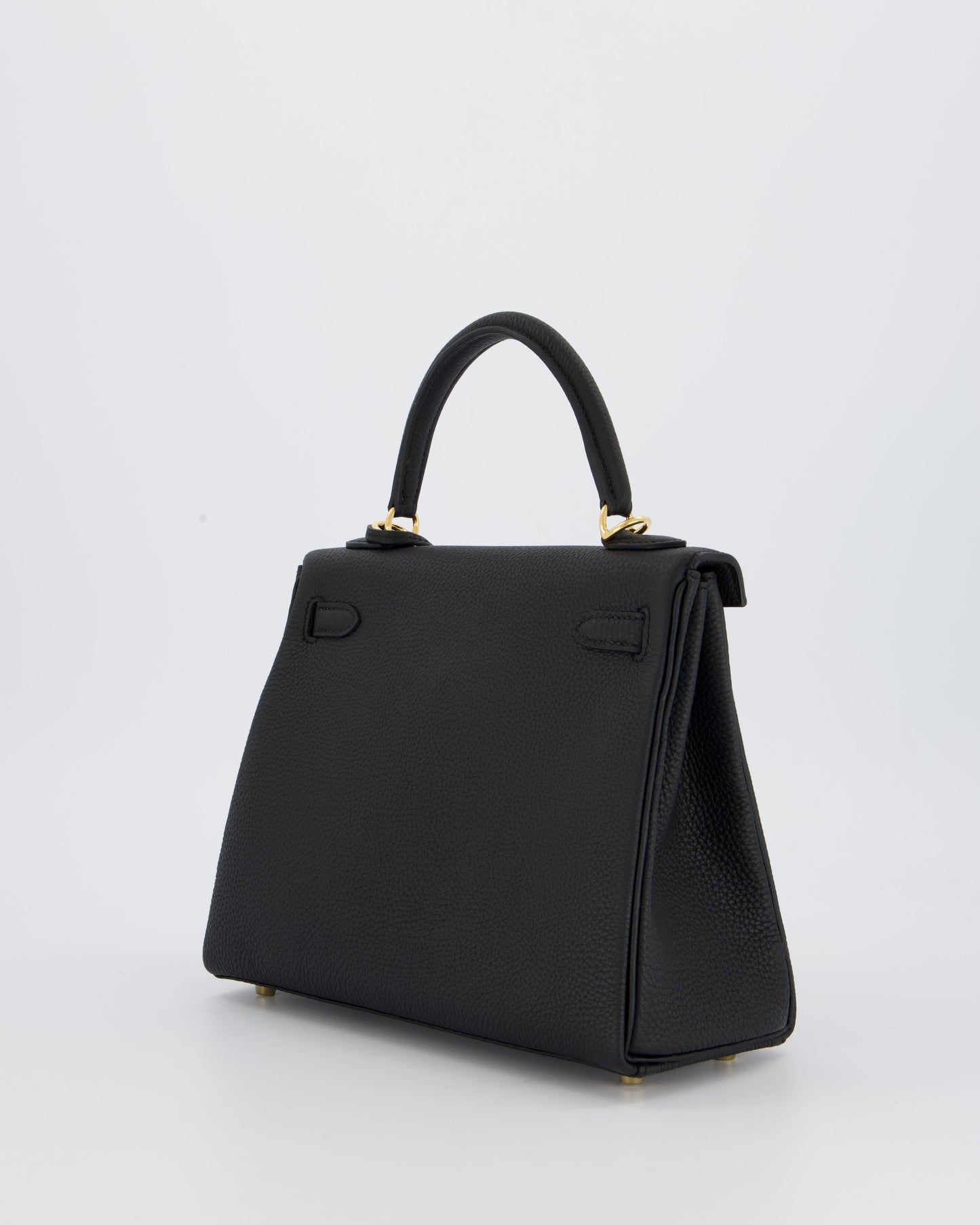 Hermes Kelly 25 Retourne Bag in Noir Togo Leather and Gold Hardware