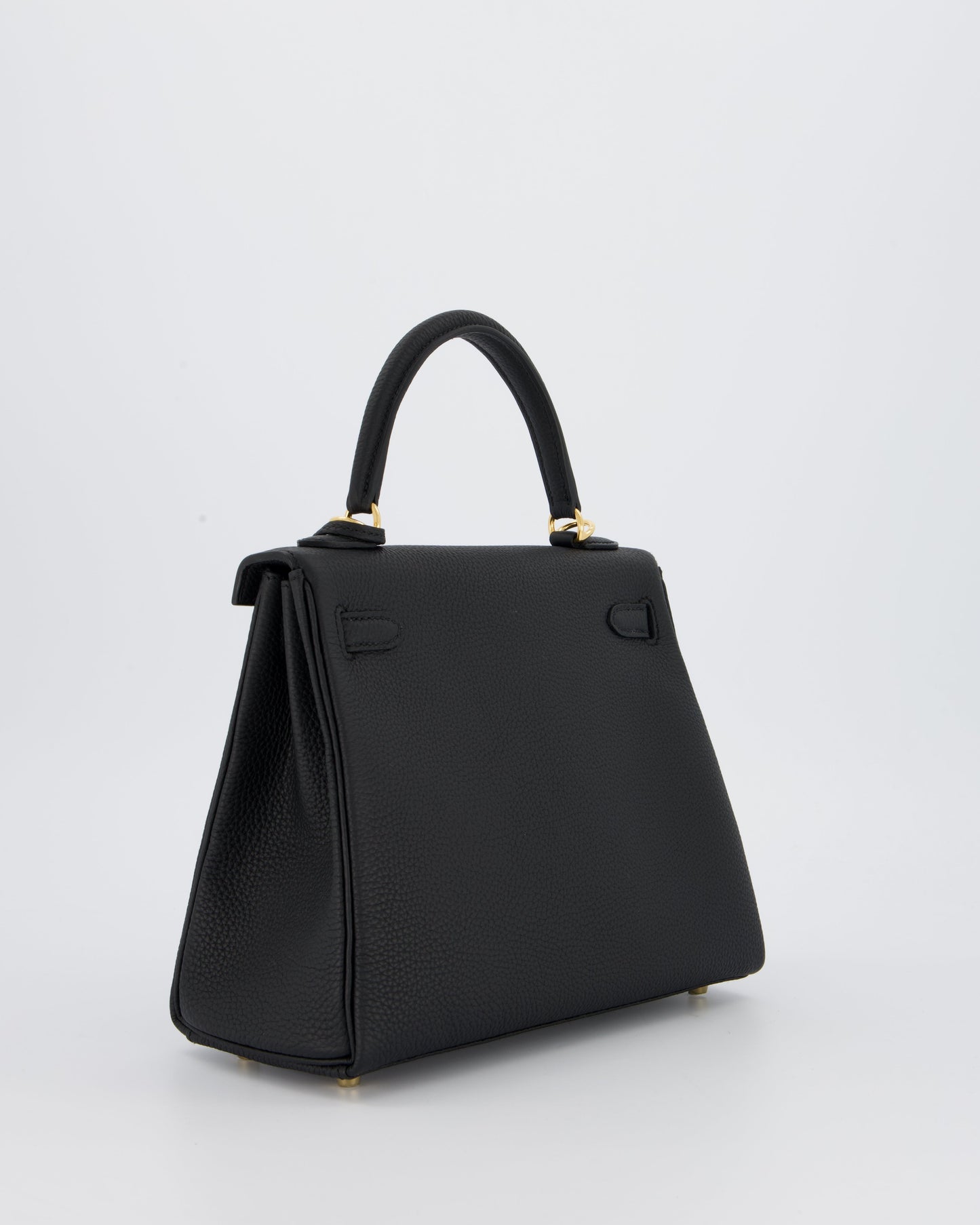 Hermes Kelly 25 Retourne Bag in Noir Togo Leather and Gold Hardware