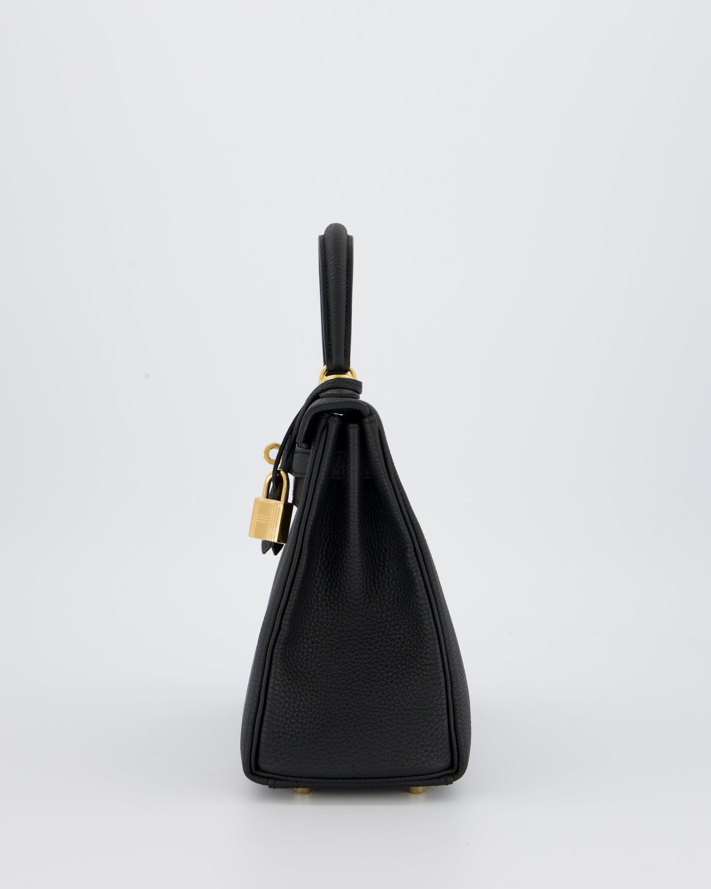 Hermes Kelly 25 Retourne Bag in Noir Togo Leather with Gold Hardware
