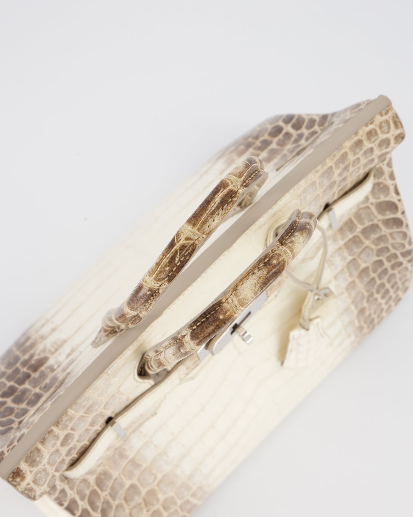 *SUPER RARE* Hermes Birkin 30 Retourne Bag in Himalaya Crocodile Niloticus Leather with Palladium Hardware