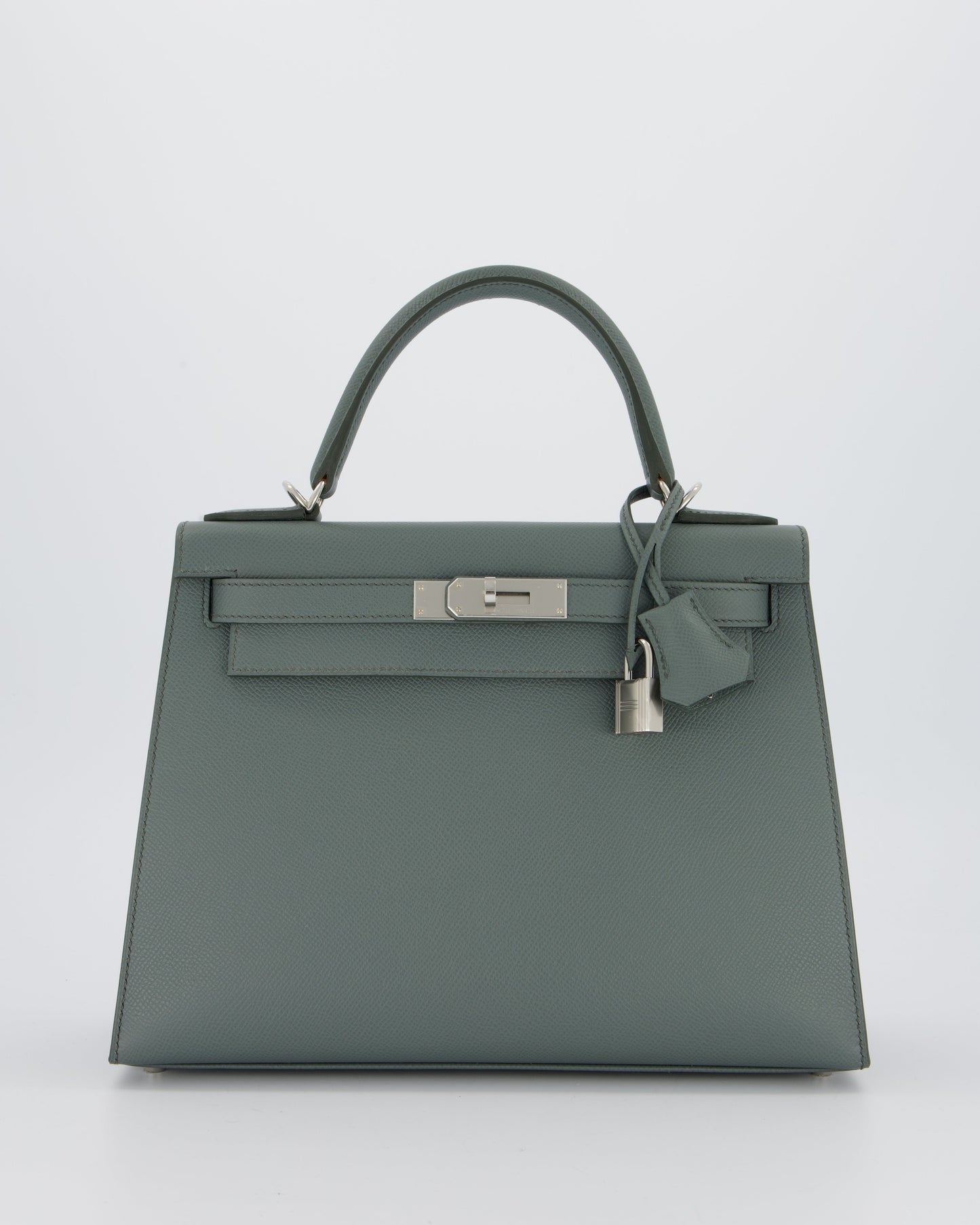 Hermes Kelly 28 Sellier Bag in Vert Amande Epsom Leather with Palladium Hardware