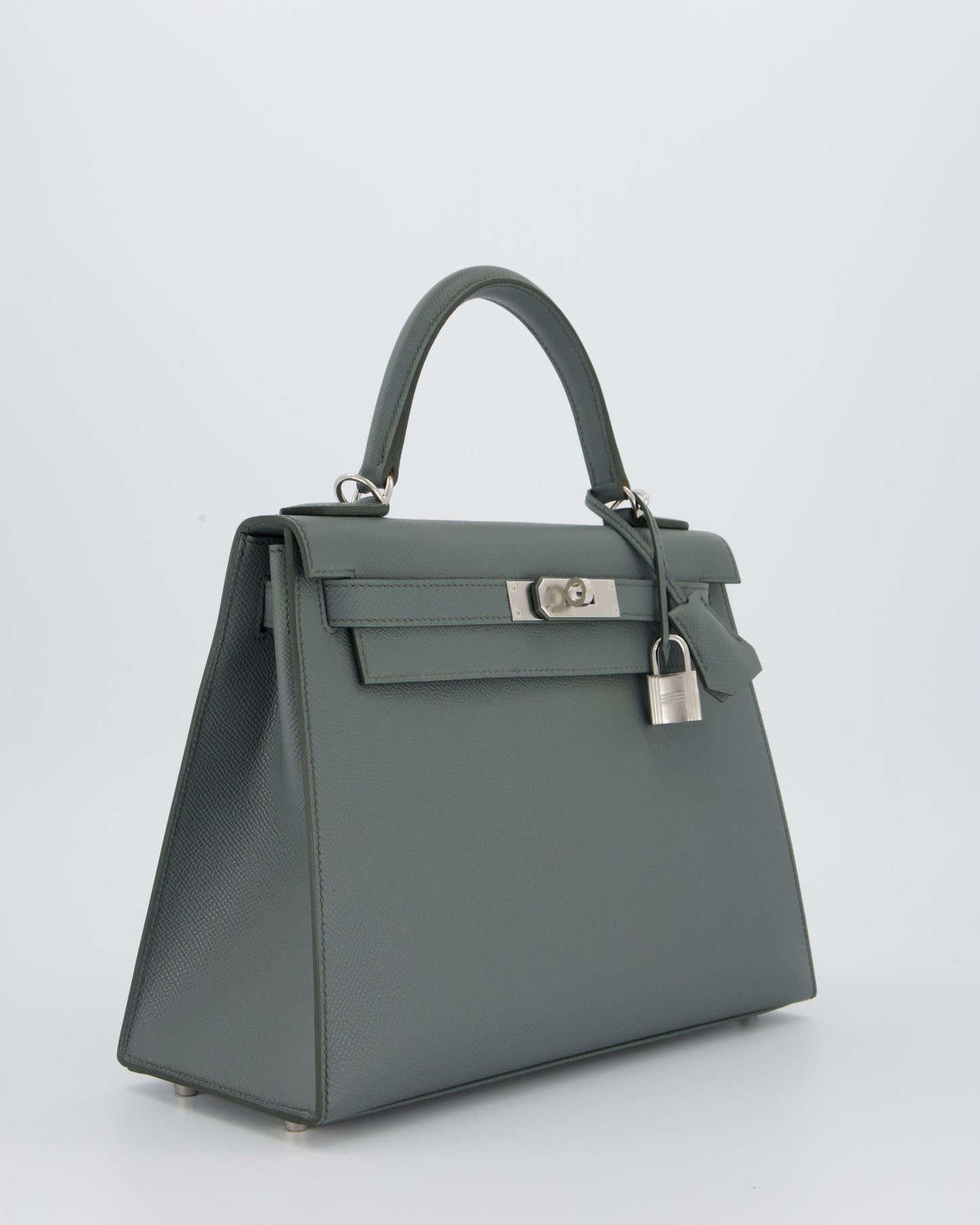 Hermes Kelly 28 Sellier Bag in Vert Amande Epsom Leather with Palladium Hardware