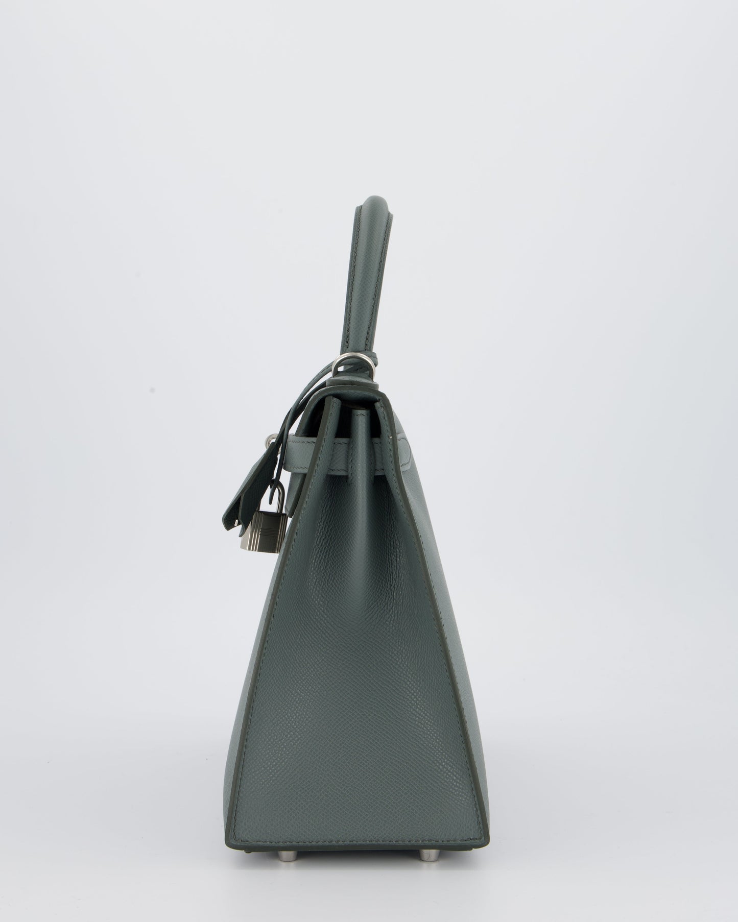 Hermes Kelly 28 Sellier Bag in Vert Amande Epsom Leather with Palladium Hardware