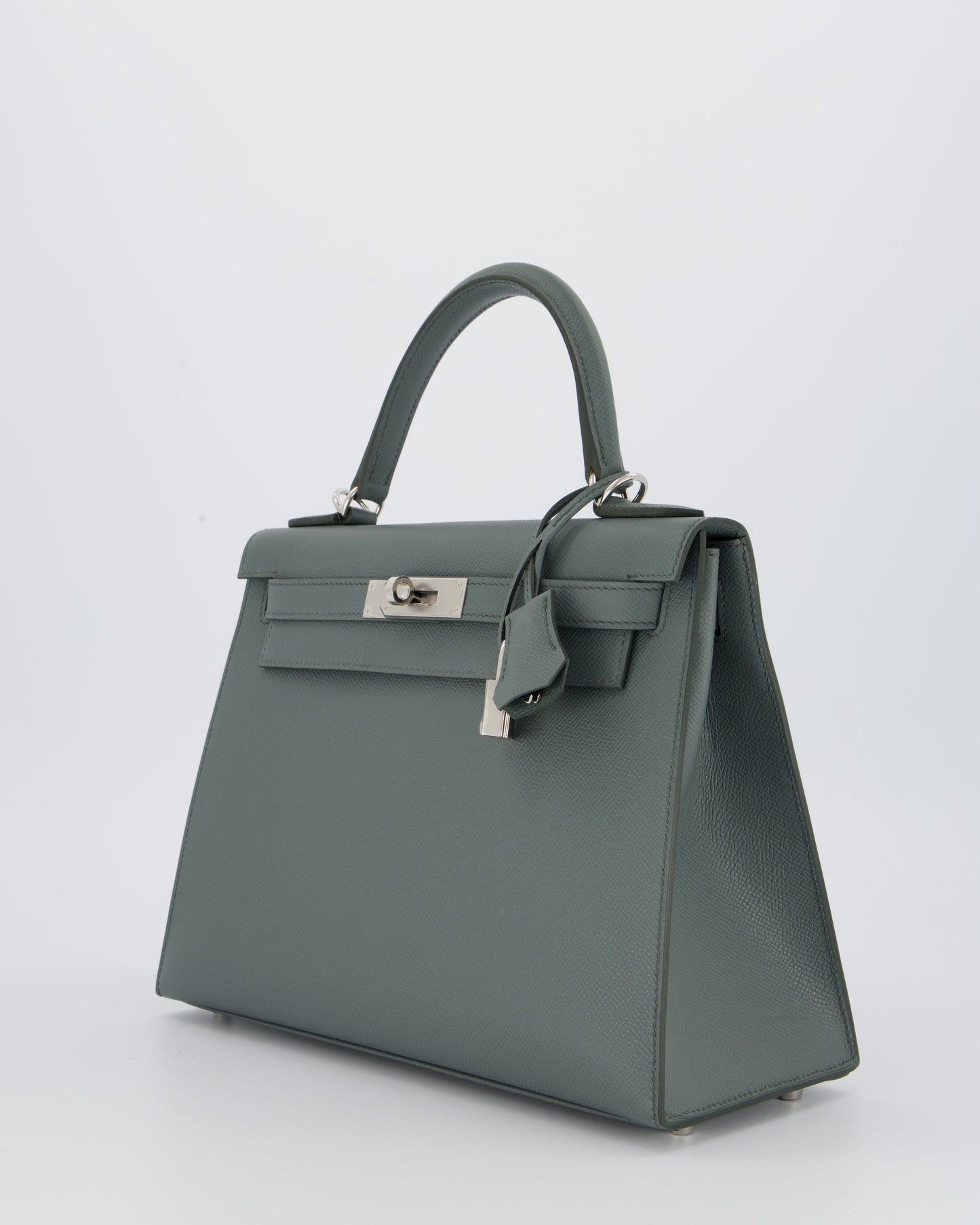 Hermes Kelly 28 Sellier Bag in Vert Amande Epsom Leather with Palladium Hardware