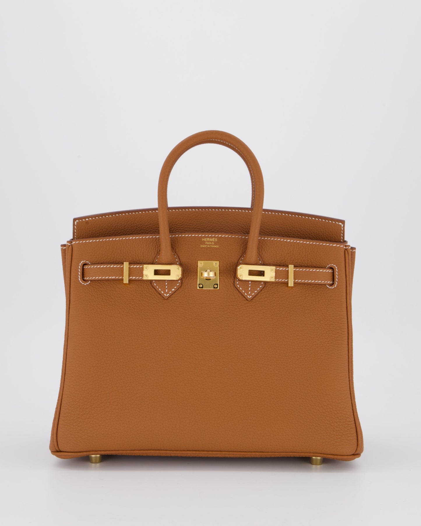 *HOT* Hermes Birkin 25 Retourne Bag in Gold Togo Leather with Gold Hardware