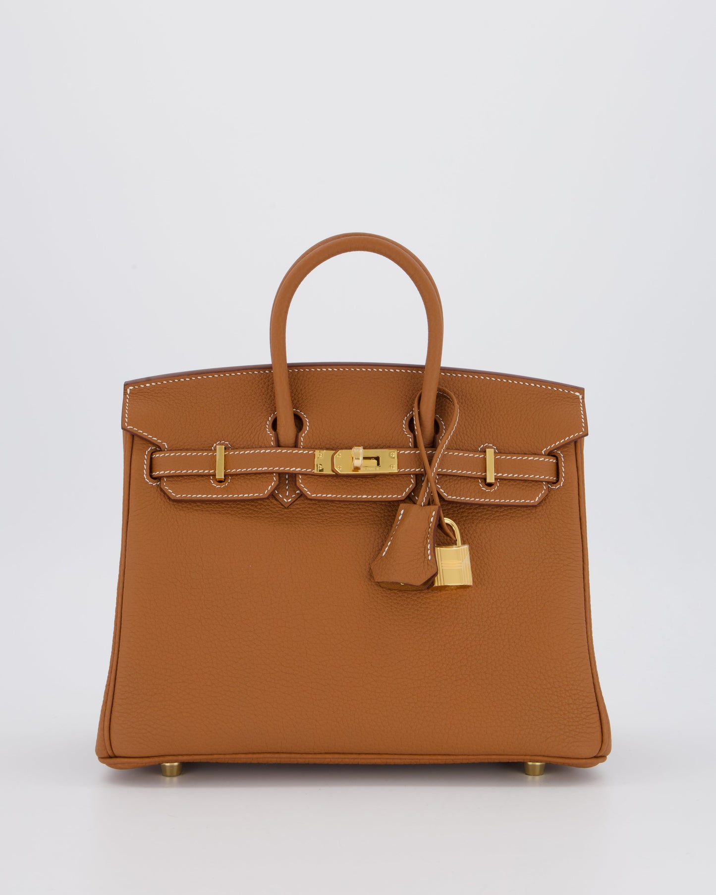 *HOT* Hermes Birkin 25 Retourne Bag in Gold Togo Leather with Gold Hardware