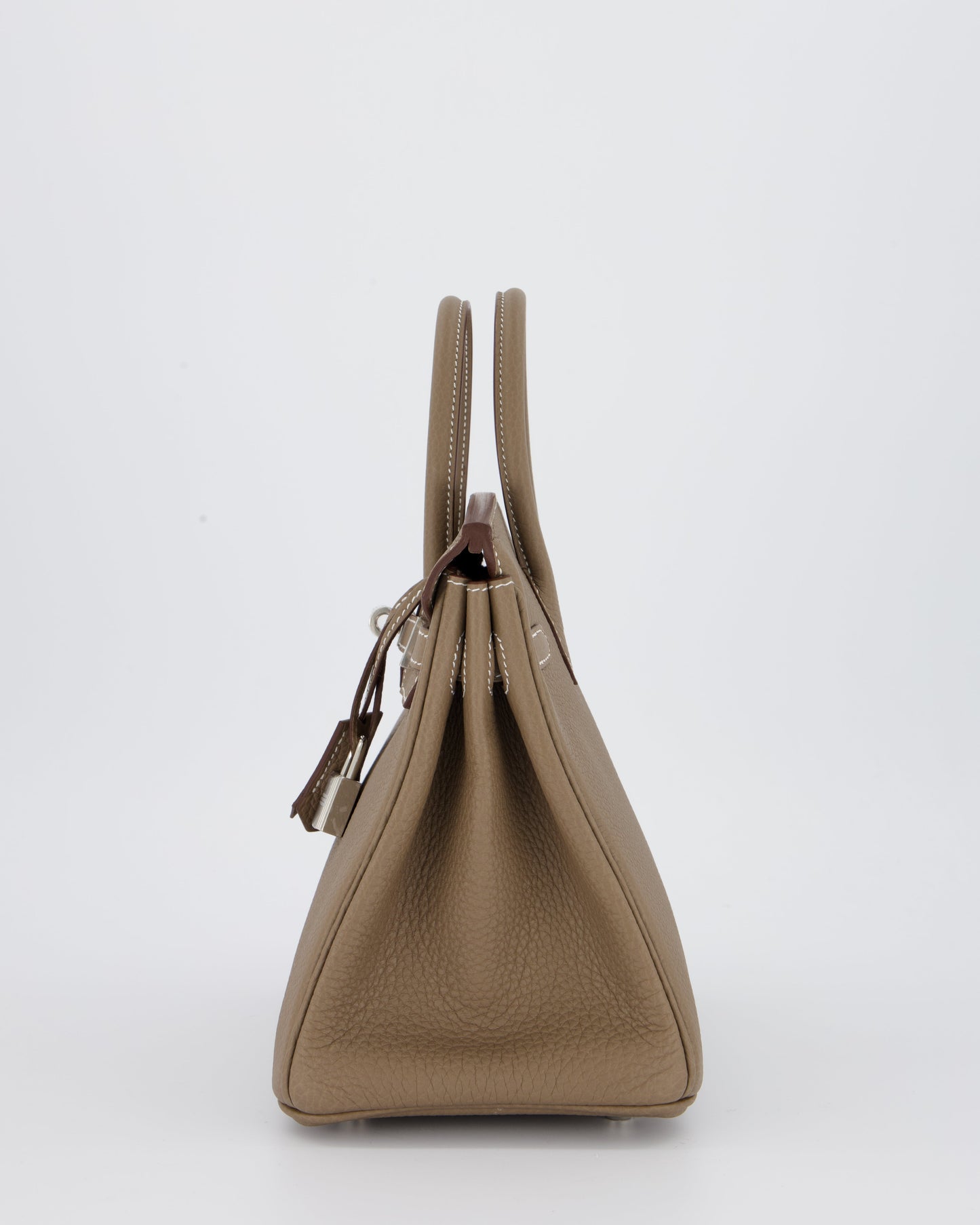 Hermes Birkin 25 Retourne Bag in Etoupe Togo Leather with Palladium Hardware