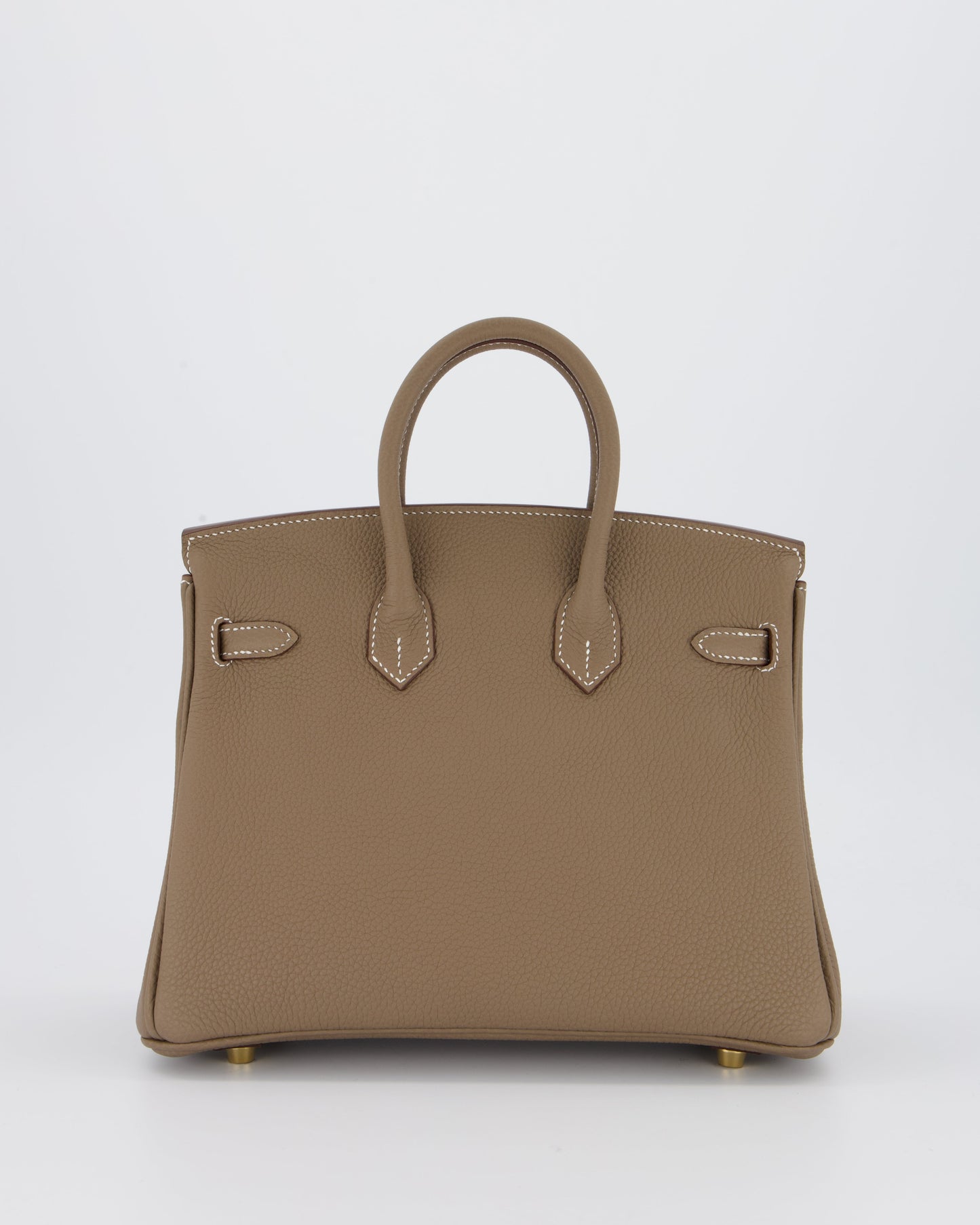 *RARE* Hermes Birkin 25 Retourne Bag in Etoupe Togo Leather with Gold Hardware