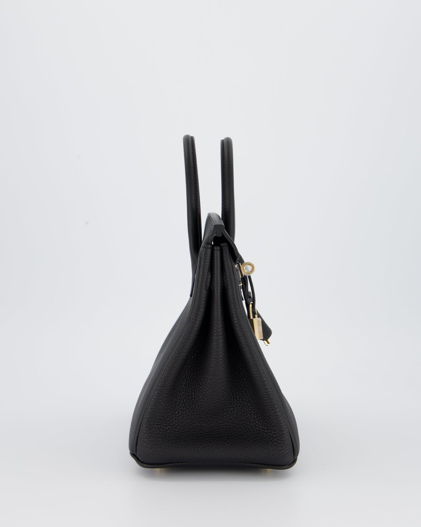 *SUPER RARE* Hermes Birkin 25 Retourne Bag in Noir Togo Leather with Permabrass Hardware