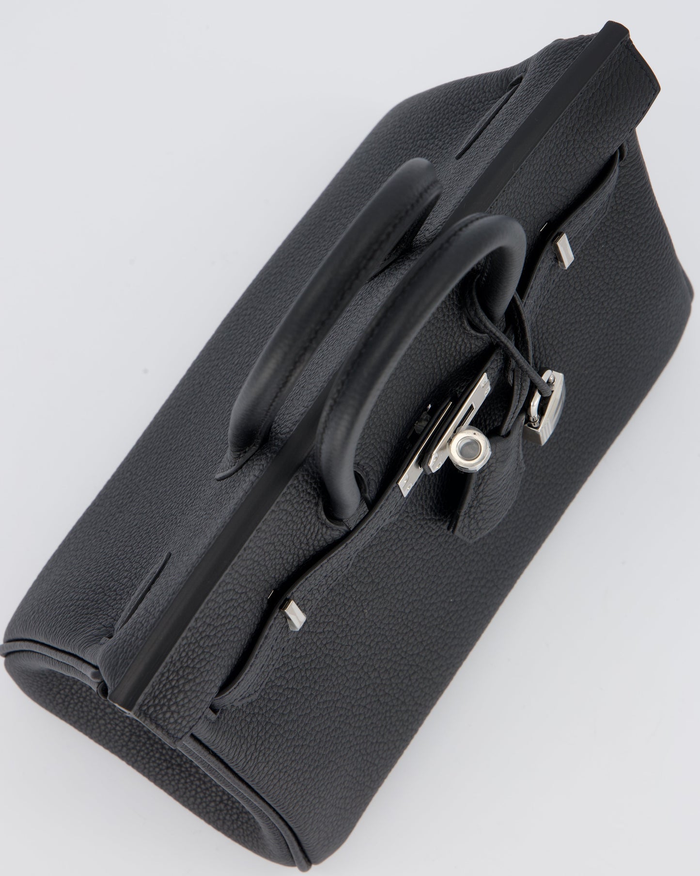 *VERY RARE* Hermes Birkin 25 Retourne Bag in Noir Togo Leather with Palladium Hardware